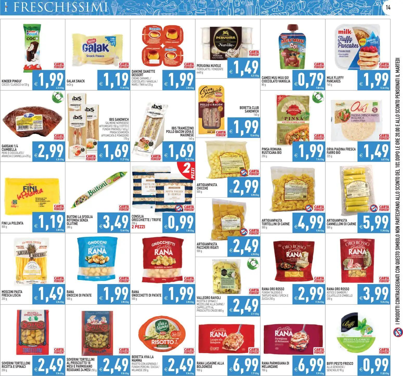 Volantino PIM Supermercati del 26.01.2026 | Pagina: 14 | Prodotti: Uova, Tagliatelle, Gamberi, Funghi
