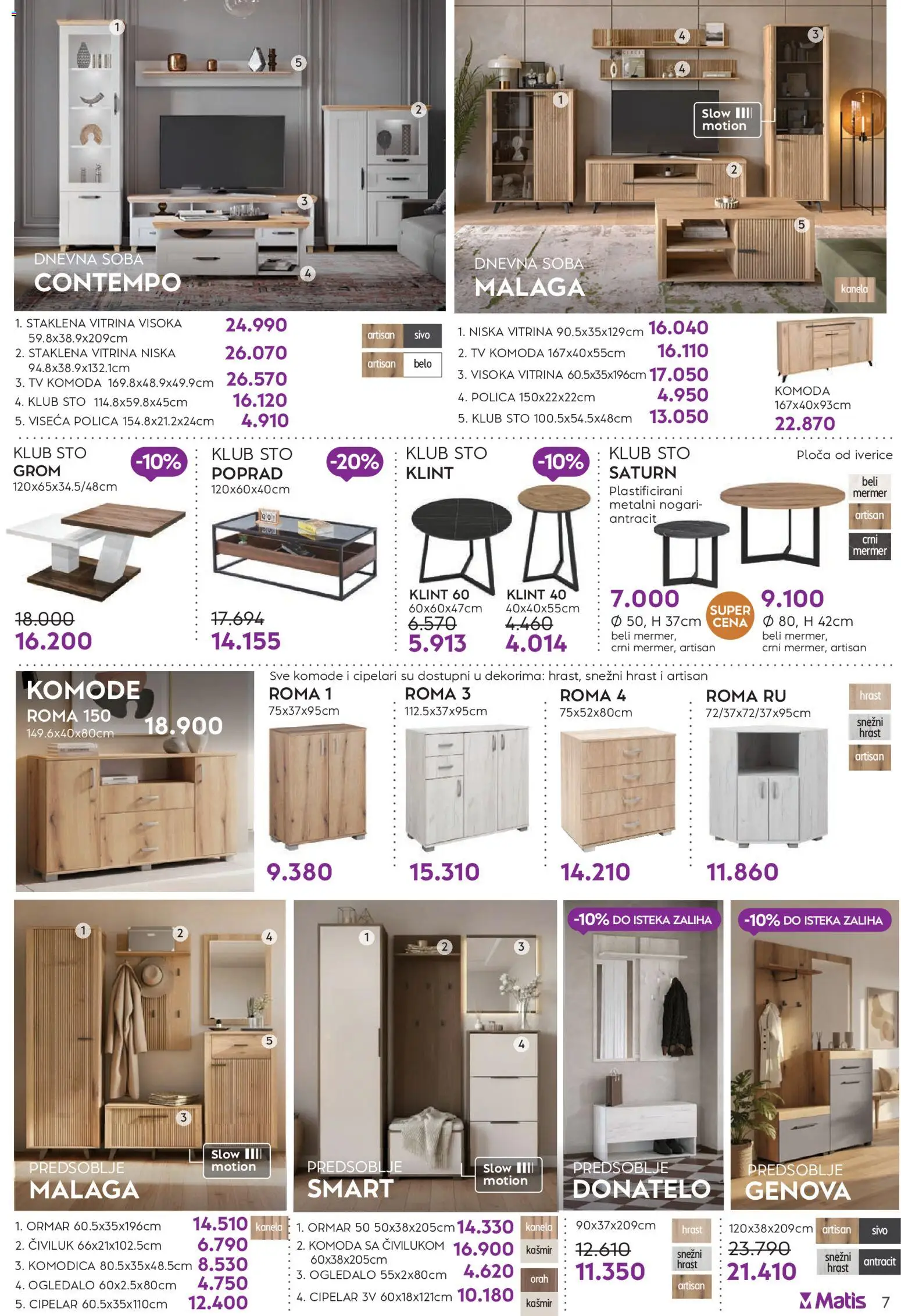 Matis katalog - važi od 01.03.2026 | Strana: 7 | Proizvode: Sto, Ormar, Civiluk, Cipelar