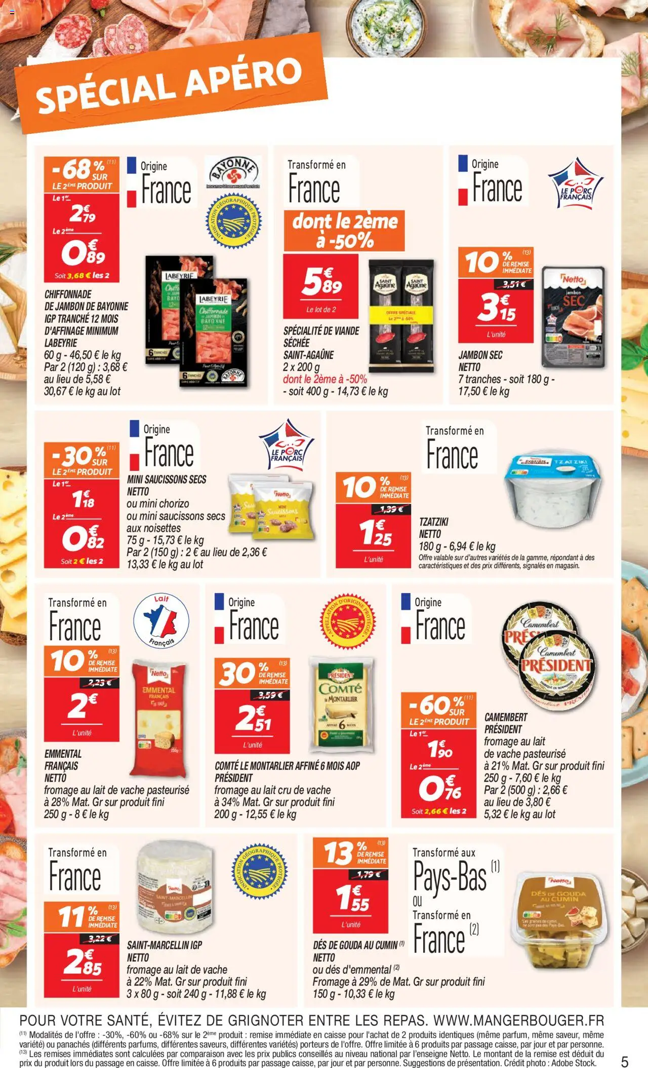  | Page: 5 | Produits: Cumin, Lait, Fromage, Gouda
