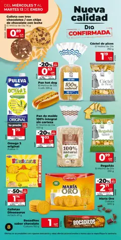 Vista previa Dia - folleto Market válido desde el 07.01.2026 | Página: 8 | Productos: Leche desnatada, Té, Pan de molde, Chocolate con leche