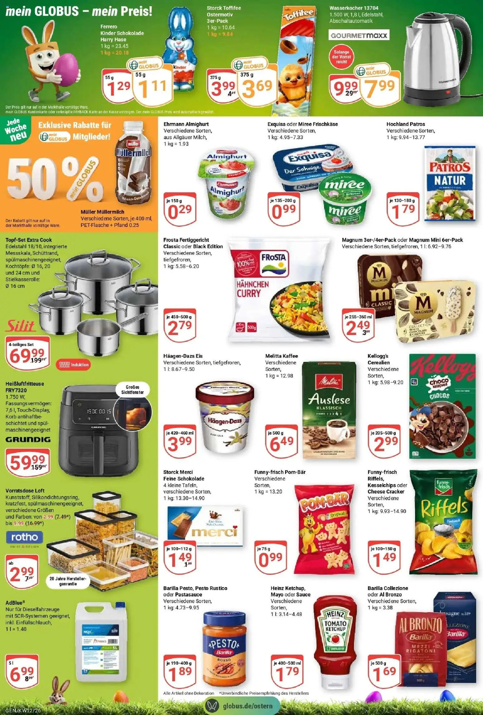 Globus prospekt Gensingen	 – gültig ab 15.03.2026 | Seite: 2 | Produkte: Merci, Hahnchen, Barilla pesto, Kellogg's