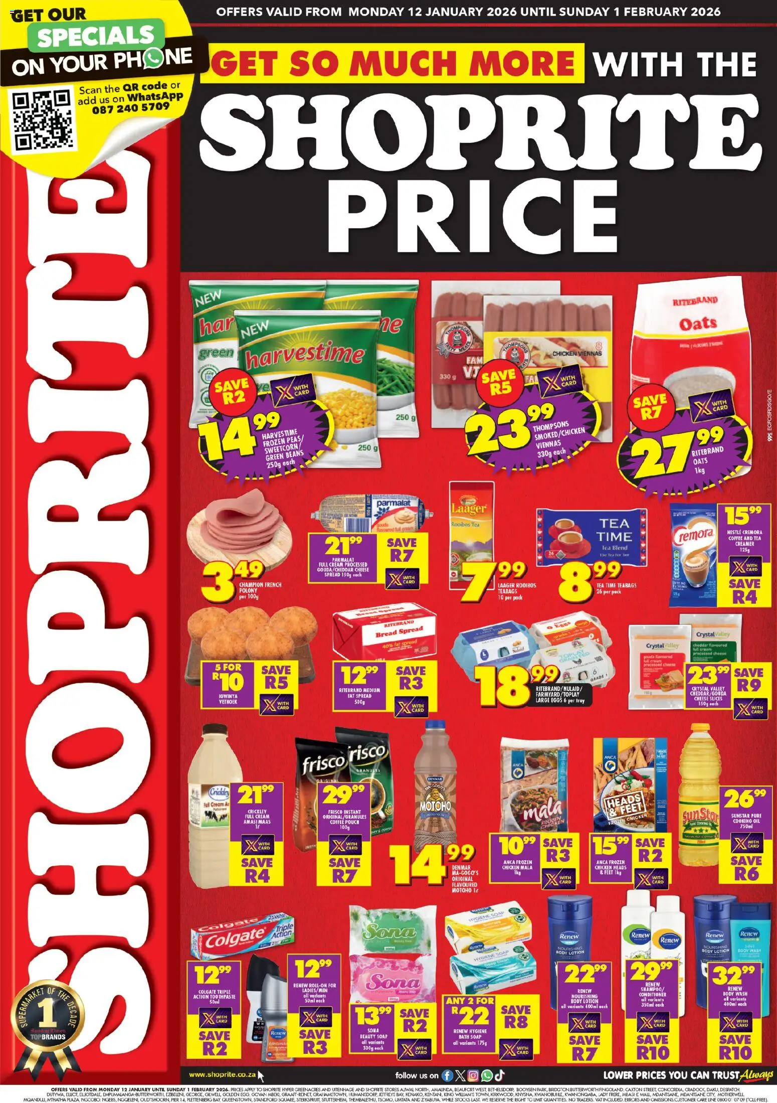 New Shoprite catalogue – valid from 12.01.2026 | Page: 1 | Products: Beans, Oil, Chicken, Soap