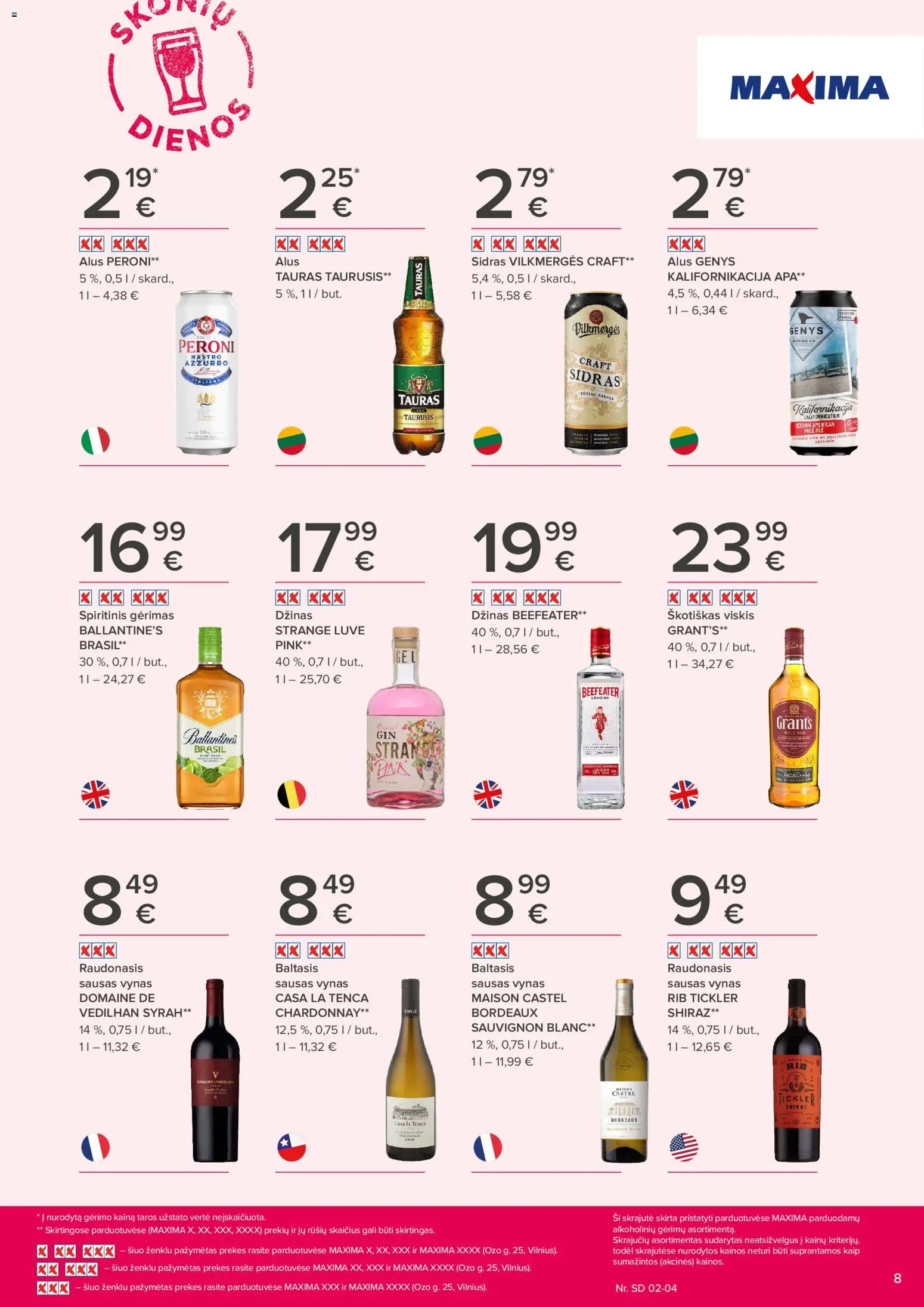 MAXIMA akcijos nuo 22.01.2026 | Puslapis: 8 | Prekių: Viskis, Vynas, Alus, Džinas