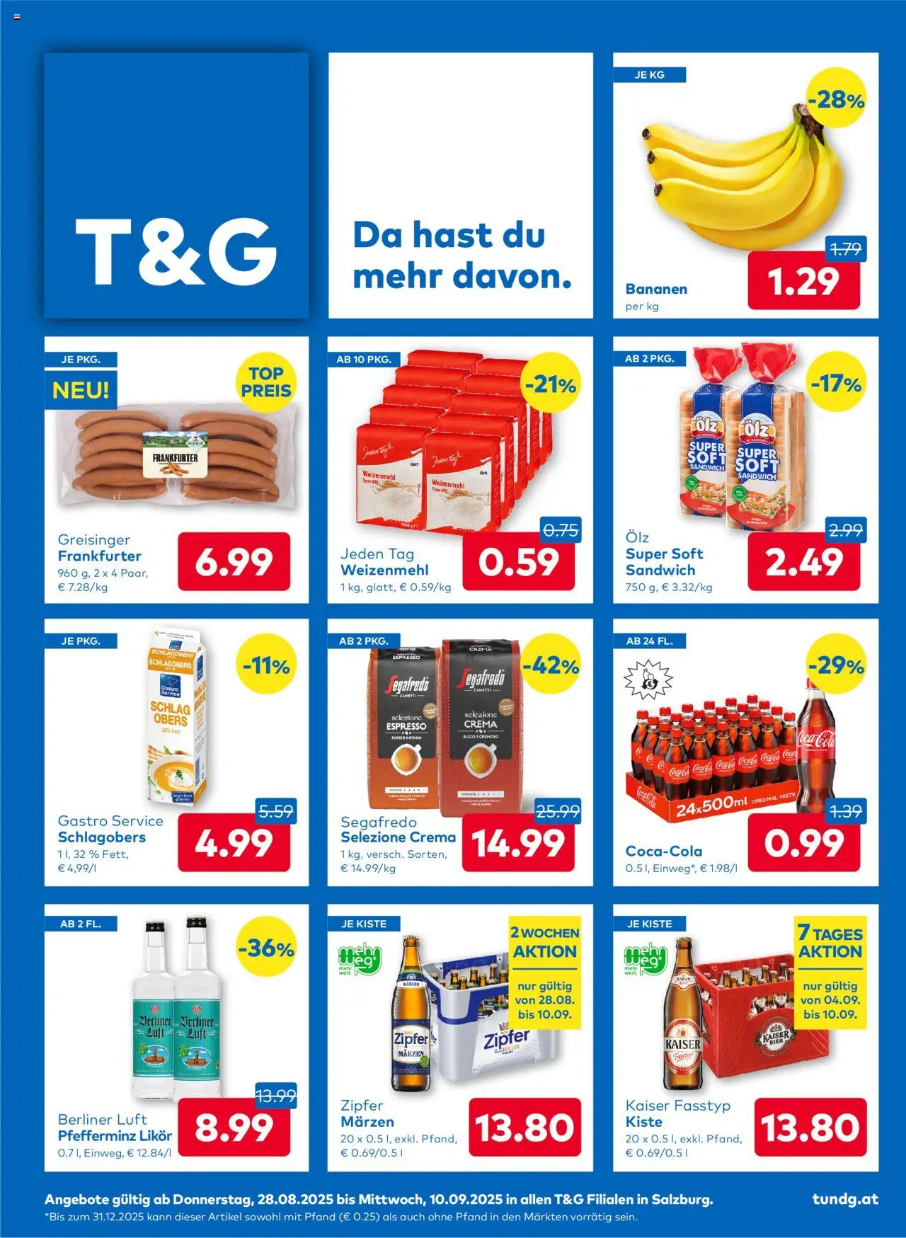 T&G Salzburg gültig ab 28.08.2025 | Seite: 1 | Produkte: Bananen