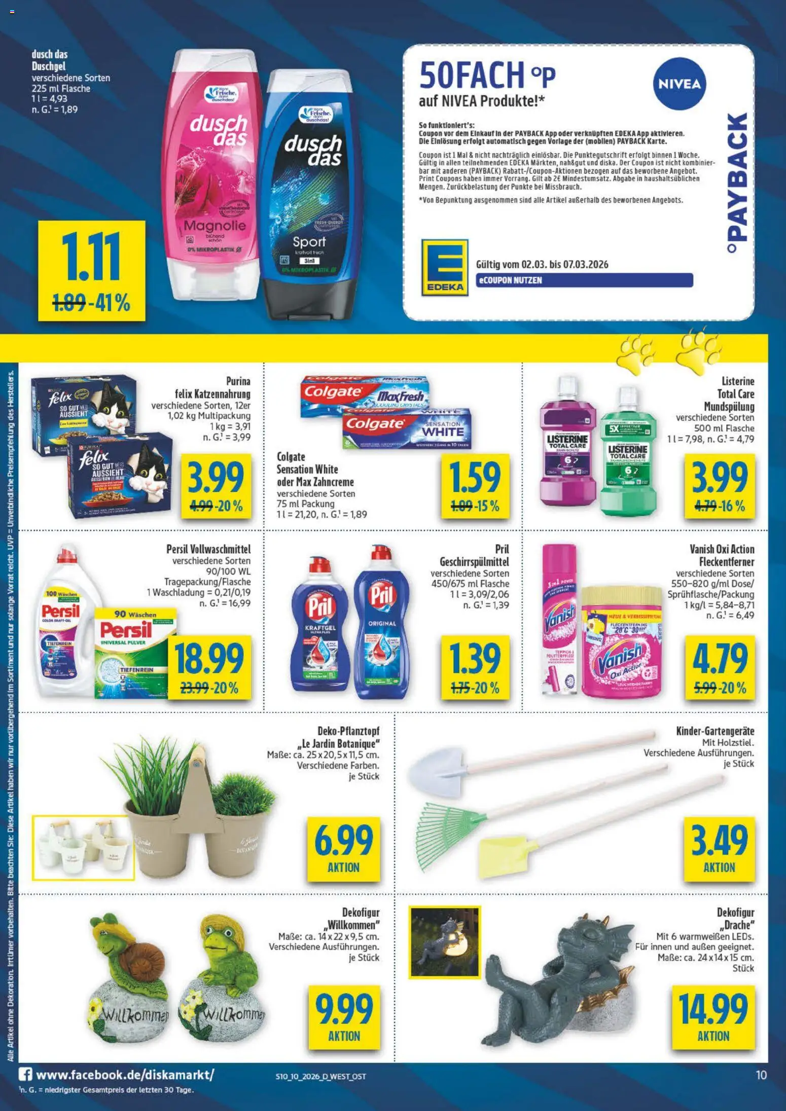 AEZ Prospekt 	 – gültig ab 02.03.2026 | Seite: 10 | Produkte: Duschgel, Duschdas, Geschirrspülmittel, Listerine