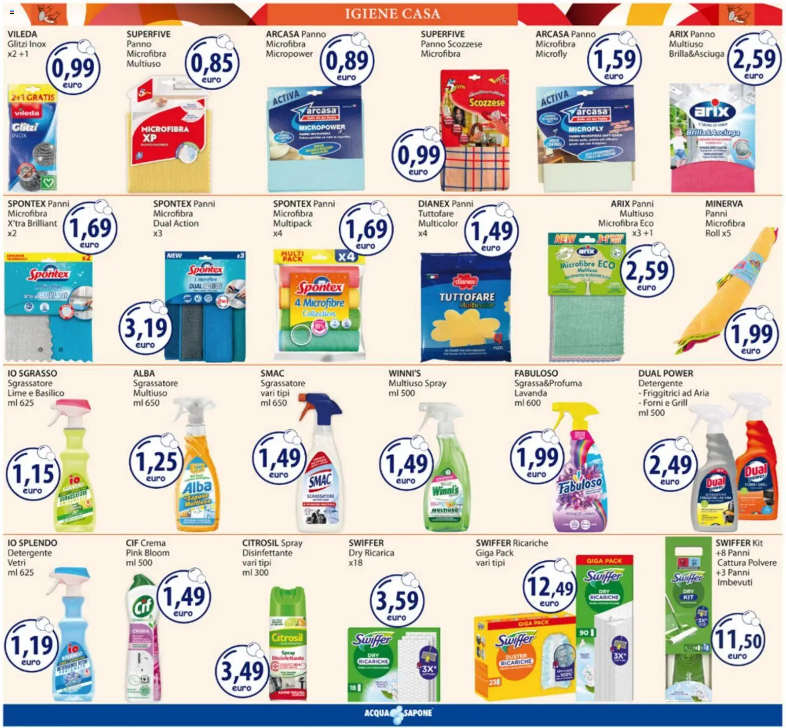 Volantino Acqua e Sapone del 20.04.2026 | Pagina: 11 | Prodotti: Panno microfibra, Sgrassatore, Lime, Basilico