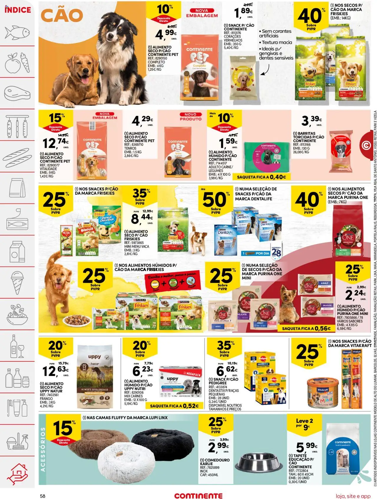 Continente folheto │ válido de 12.08.2025 | Página: 58 | Produtos: Lixa, Purina one, Frango, Tapete