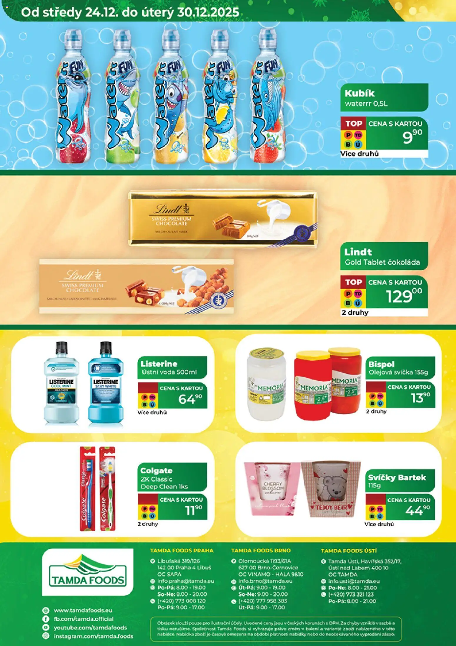 Tamda Foods leták od 24.12.2025 | Strana: 52 | Produkty: Lindt, Čokoláda, Listerine, Kubík Waterrr