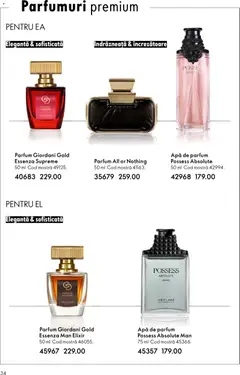 Ofertele Oriflame valabile de la 21.01.2026 | Pagină: 34 | Produse: Apă de parfum, Elixir, Parfum, Apă