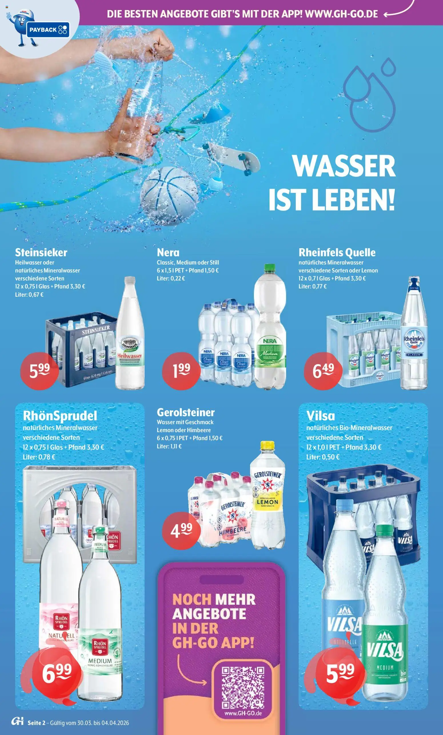 Getränke Hoffmann - Hamburg – gültig ab 30.03.2026 | Seite: 2 | Produkte: Mineralwasser, Himbeere, Rhonsprudel, Gerolsteiner