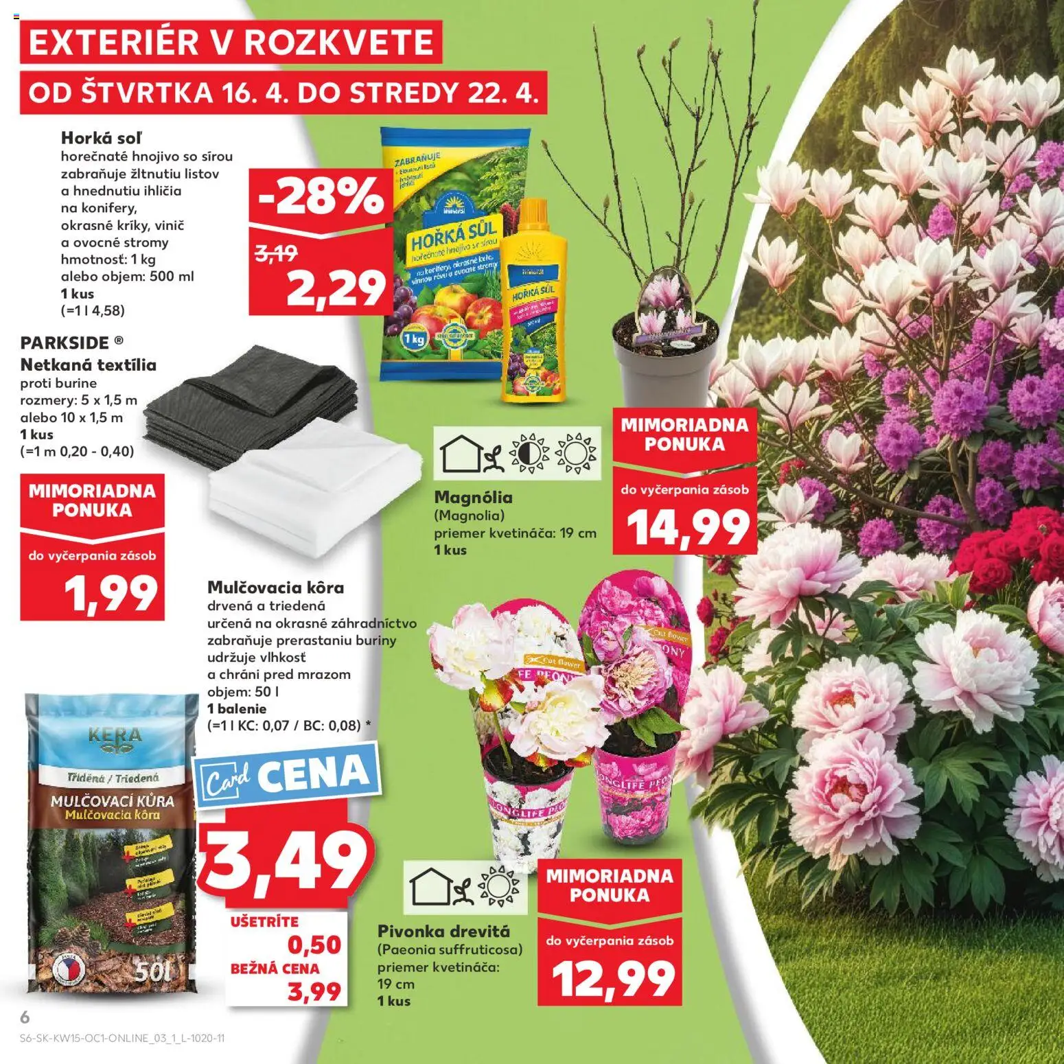 Kaufland SK akciós ujság - amely érvényes a következő dátumtól: 09.04.2026 | Oldal: 6 | Termékek: Parkside, Só