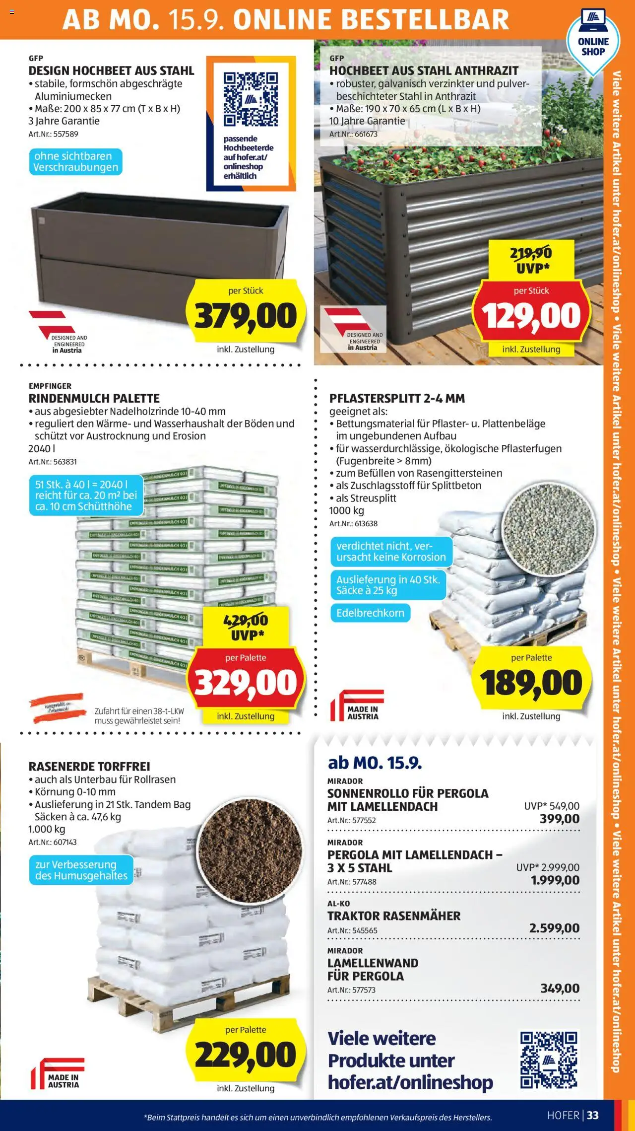 Hofer Flugblatt gültig ab 12.09.2025 | Seite: 37 | Produkte: Rasenmäher