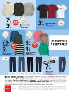 E.Leclerc - Prévisualisation de JEAN FEMME OU HOMME "TISSAIA BASICS", Femme: 78% Coton, 21% Polyester, 1% Elasthanne. Homme: 93% Coton, 7% Polyester. valide à partir de 10.02.2026 | Page: 2