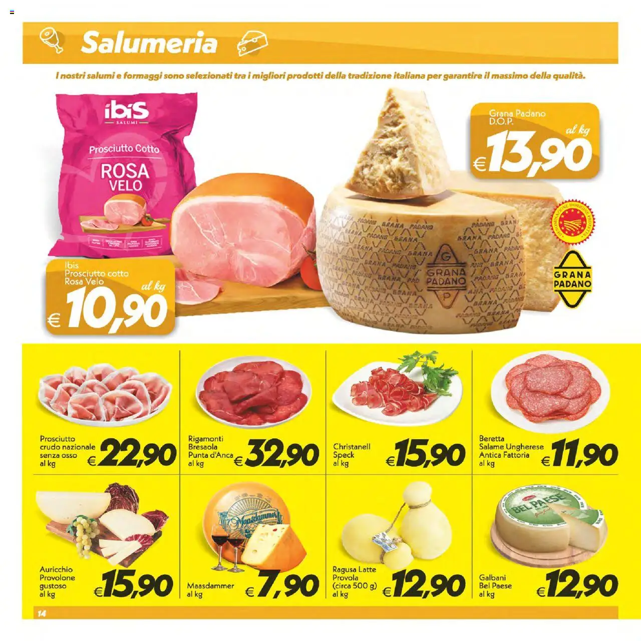 Volantino SuperConveniente del 12.09.2025 | Pagina: 14 | Prodotti: Speck, Latte, Prosciutto, Grana Padano