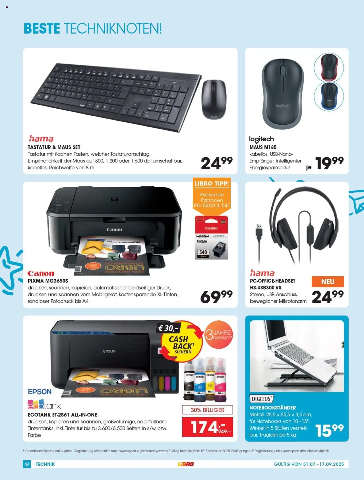 Libro Schulkatalog gültig ab 31.07.2025 | Seite: 44 | Produkte: Maus, Tastatur