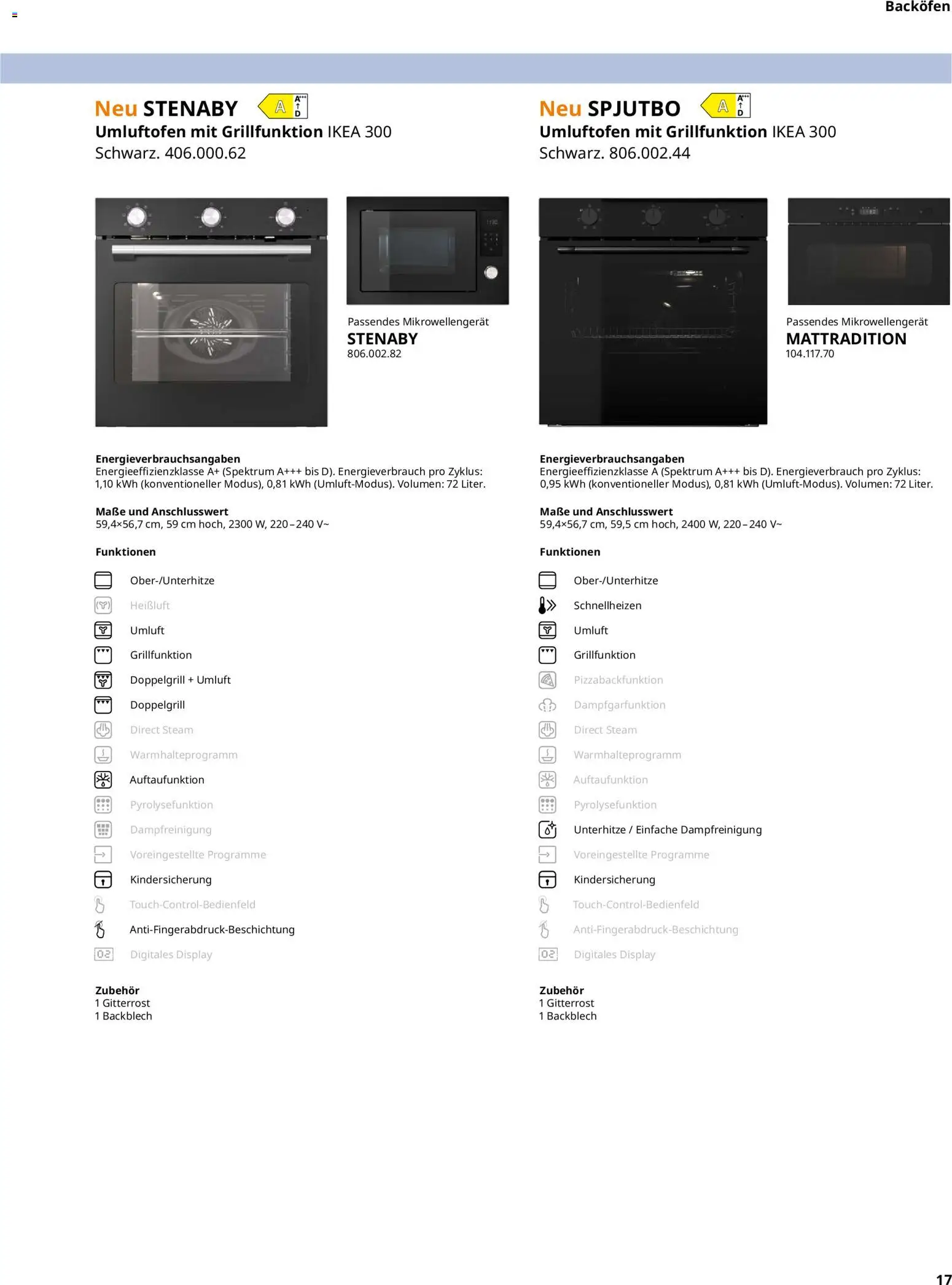 Ikea Elektrogeräte – gültig ab 02.01.2026 | Seite: 17 | Produkte: Backofen