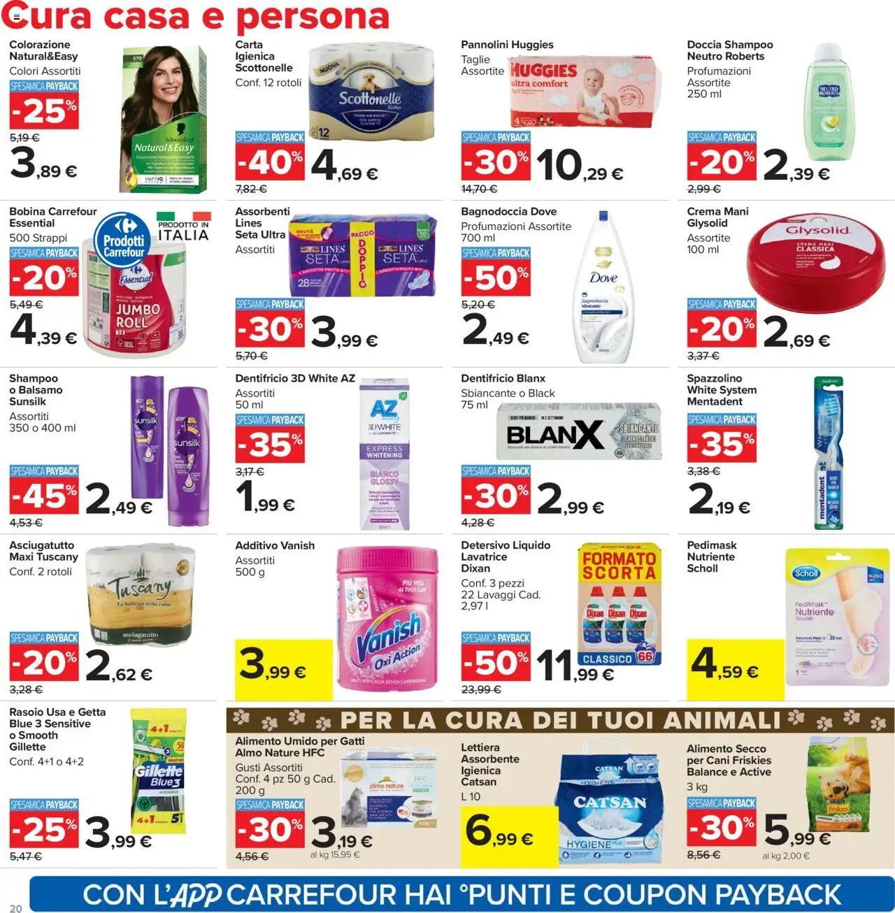 Volantino Carrefour del 20.10.2025 | Pagina: 20 | Prodotti: Shampoo, Spazzolino, Candeggina, Asciugatutto