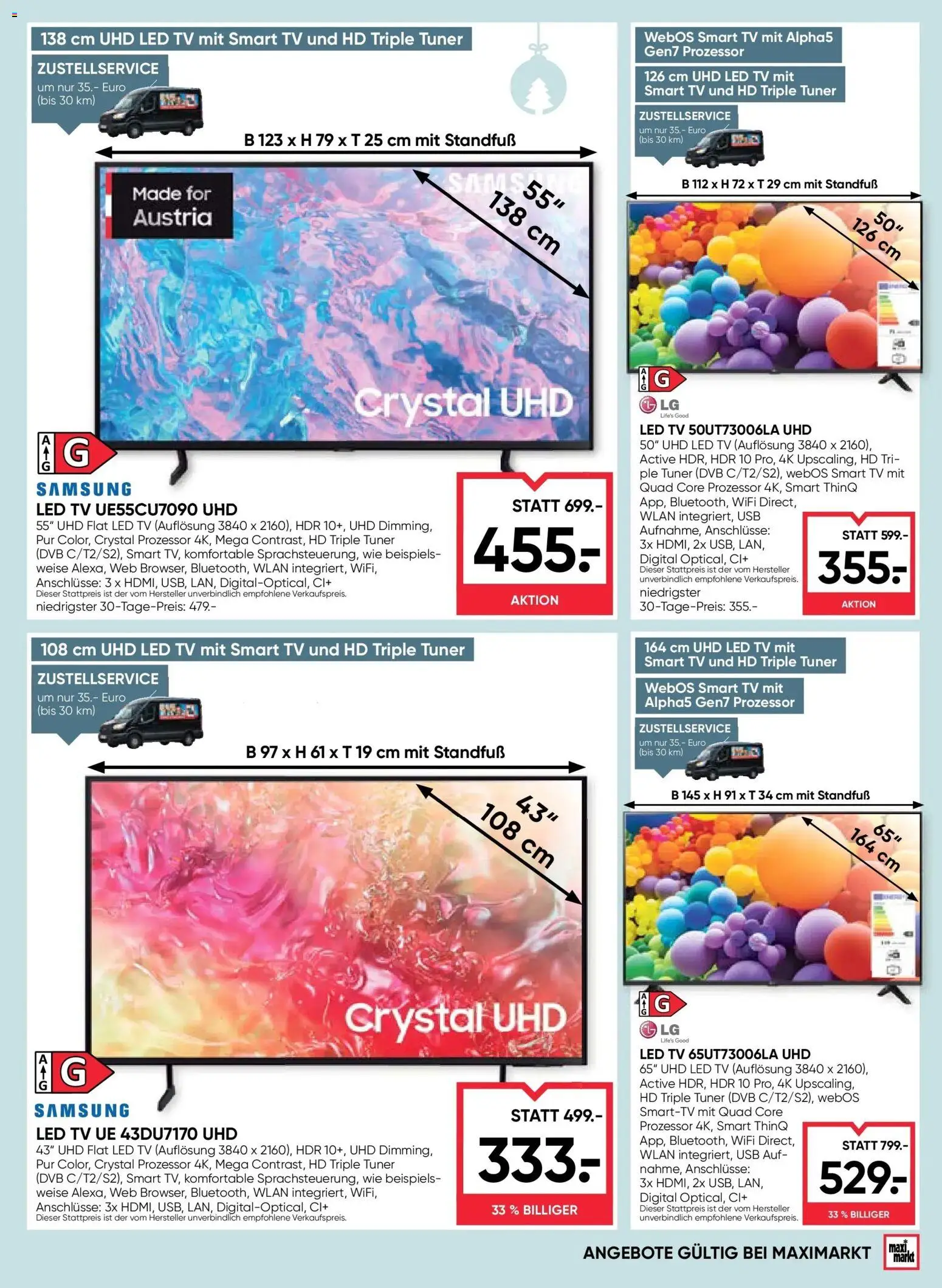 Maximarkt Vöcklabruck, Ried gültig ab 04.12.2025 | Seite: 17 | Produkte: TV, USB, Samsung