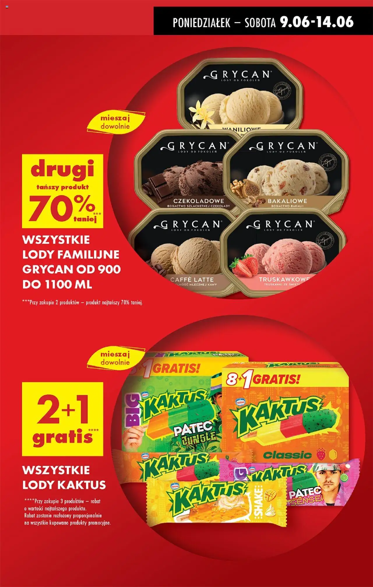 Biedronka gazetka od 09.06.2025 | Strona: 9 | Produkty: Czekolady, Truskawki, Lody Kaktus, Lody