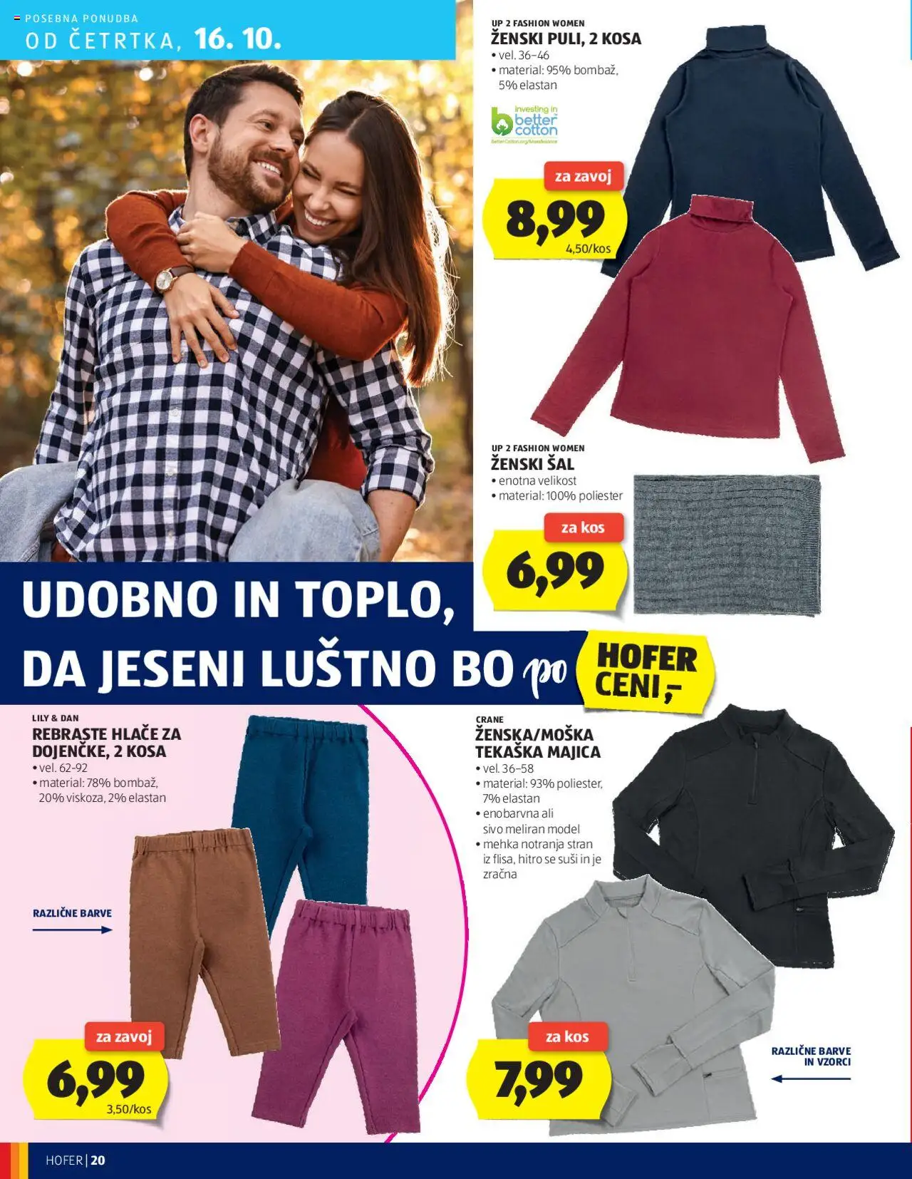 Novi Hofer katalog ponudbe – veljaven od 09.10.2025 | Stran: 20 | Izdelki: Kos, Suši, Hlace, Sal