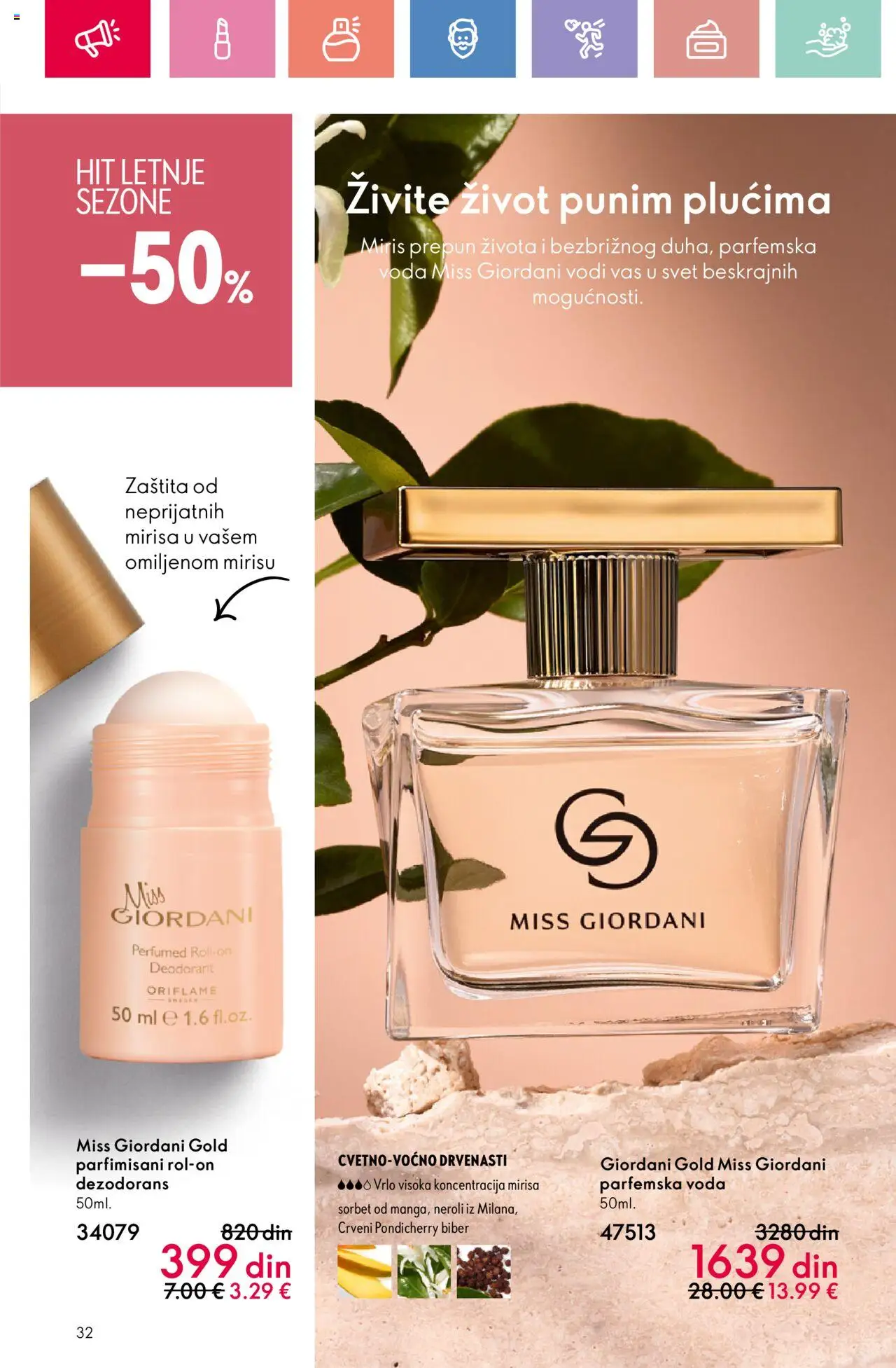 Oriflame katalog - važi od 22.06.2025 | Strana: 32 | Proizvode: Miris, Voda, Dezodorans