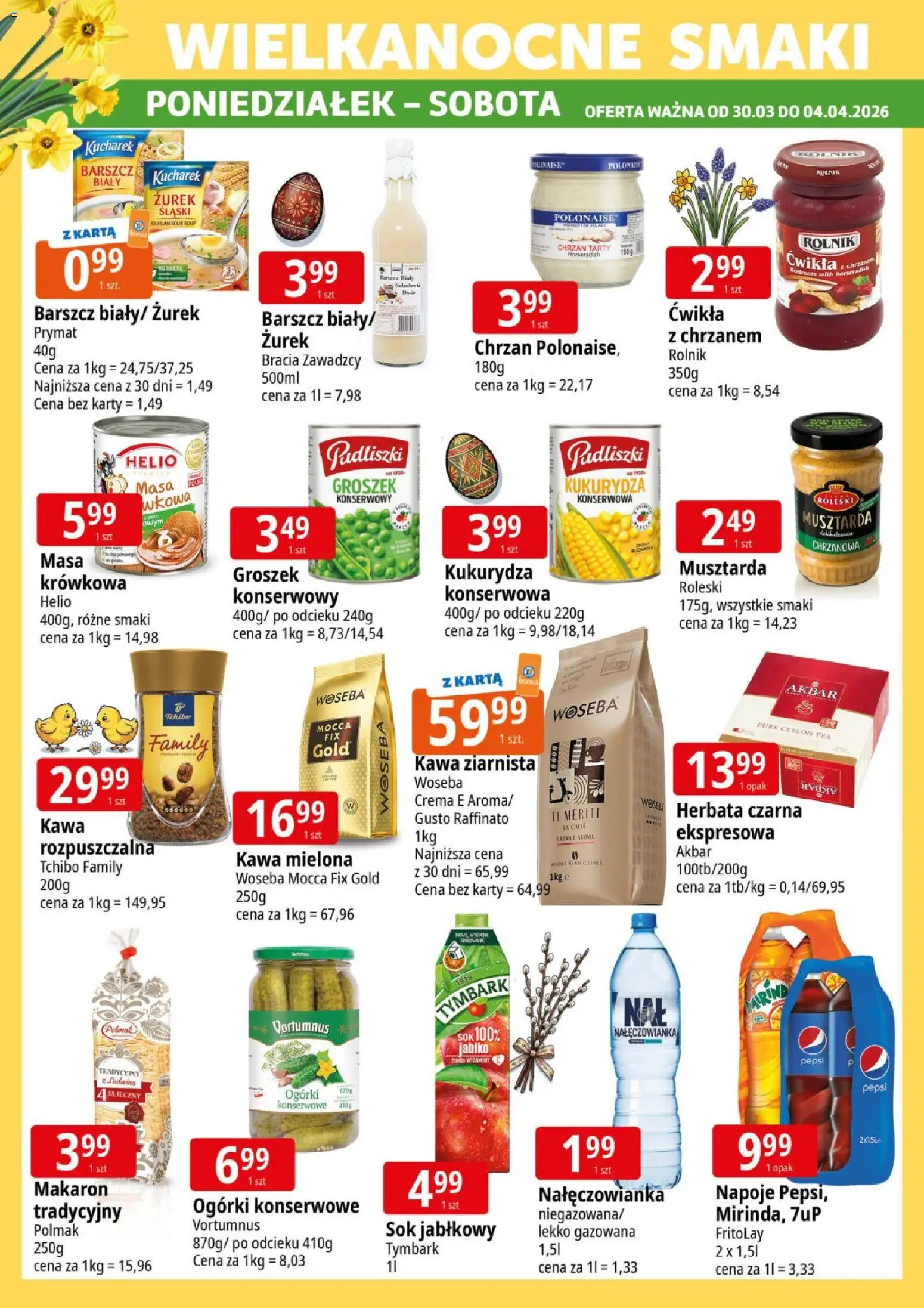 E.Leclerc gazetka - Radom od 30.03.2026 | Strona: 2 | Produkty: Kawa ziarnista, Napoje, Zurek, Sok