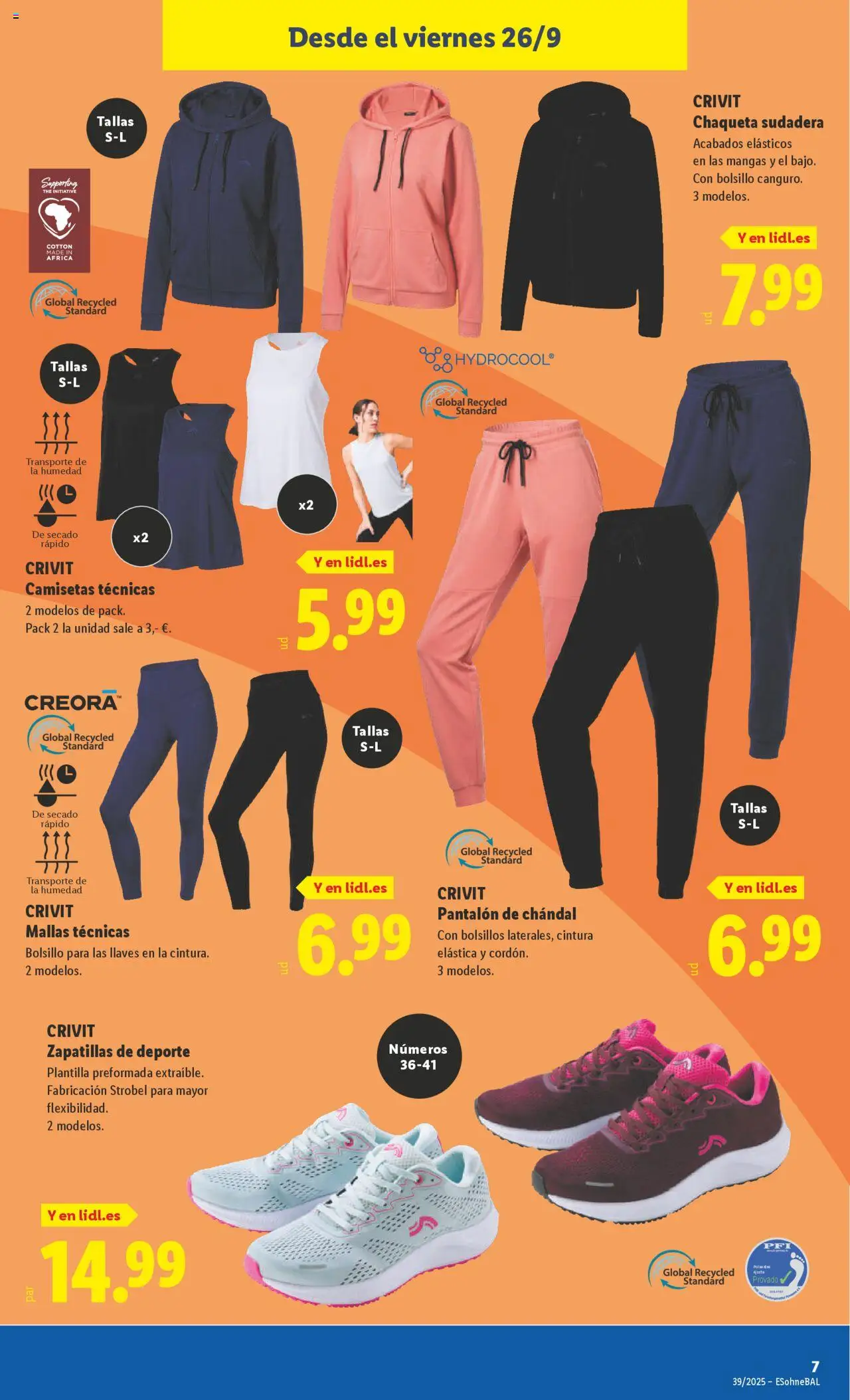 Lidl folleto de bazar │ válido desde el 22.09.2025 | Página: 19 | Productos: Sudadera, Chaqueta, Zapatillas, Pantalón de chándal