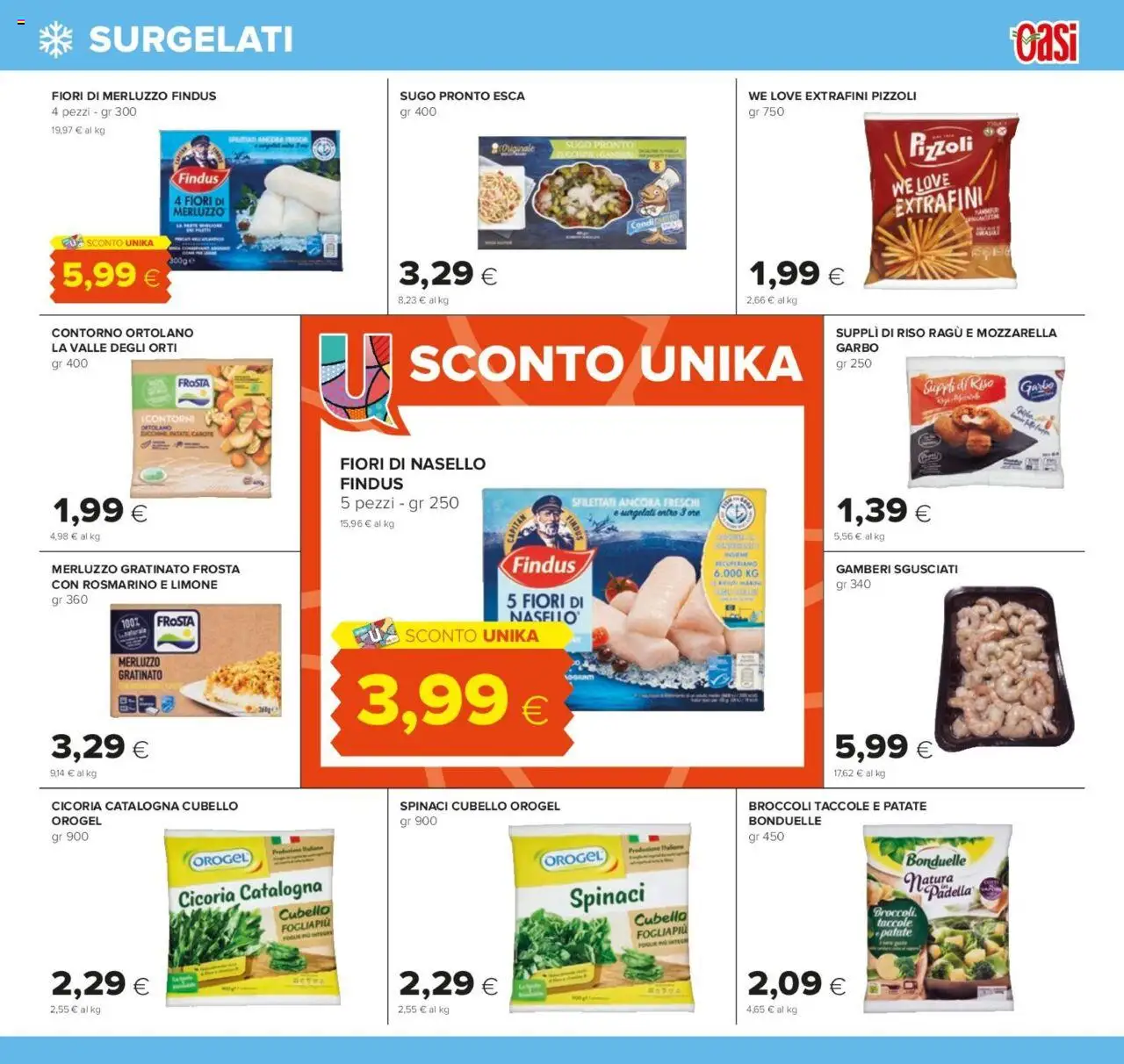 Volantino Oasi del 07.08.2025 | Pagina: 13 | Prodotti: Rosmarino, Gamberi, Ragú, Nasello