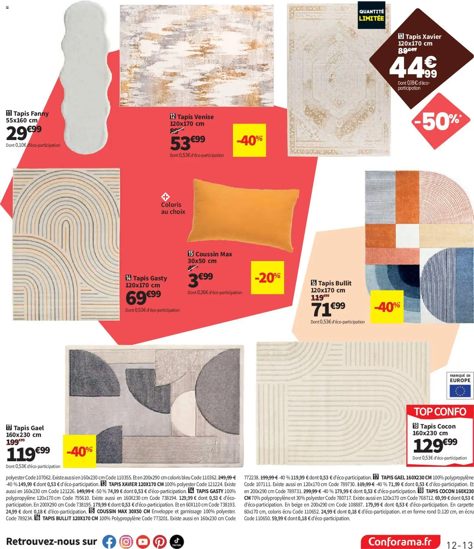 {H1} | Page: 13 | Produits: Enveloppe, Tapis