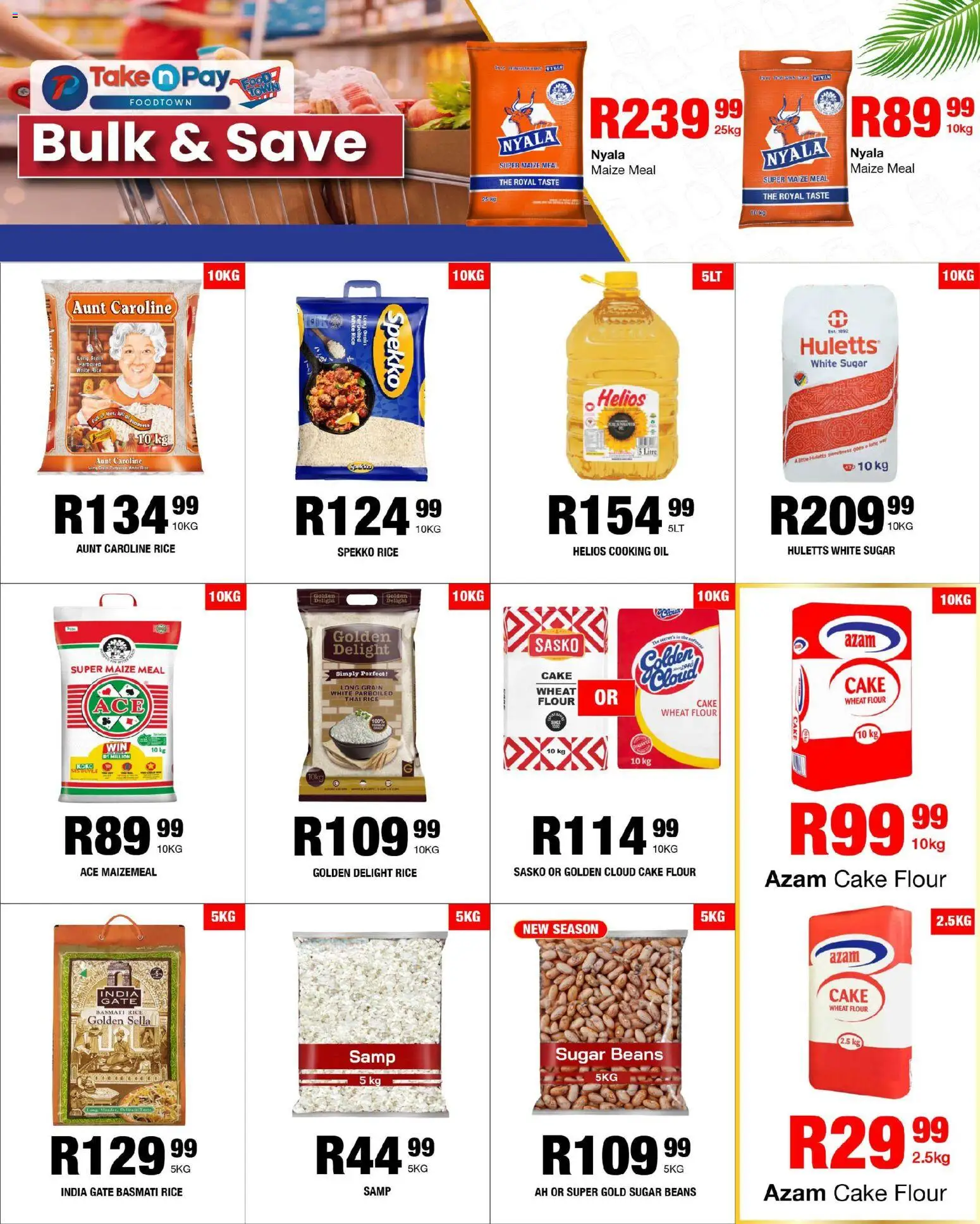 New Take n Pay catalogue – valid from 17.11.2025 | Page: 13 | Products: Beans, Maize meal, Gate, Rice