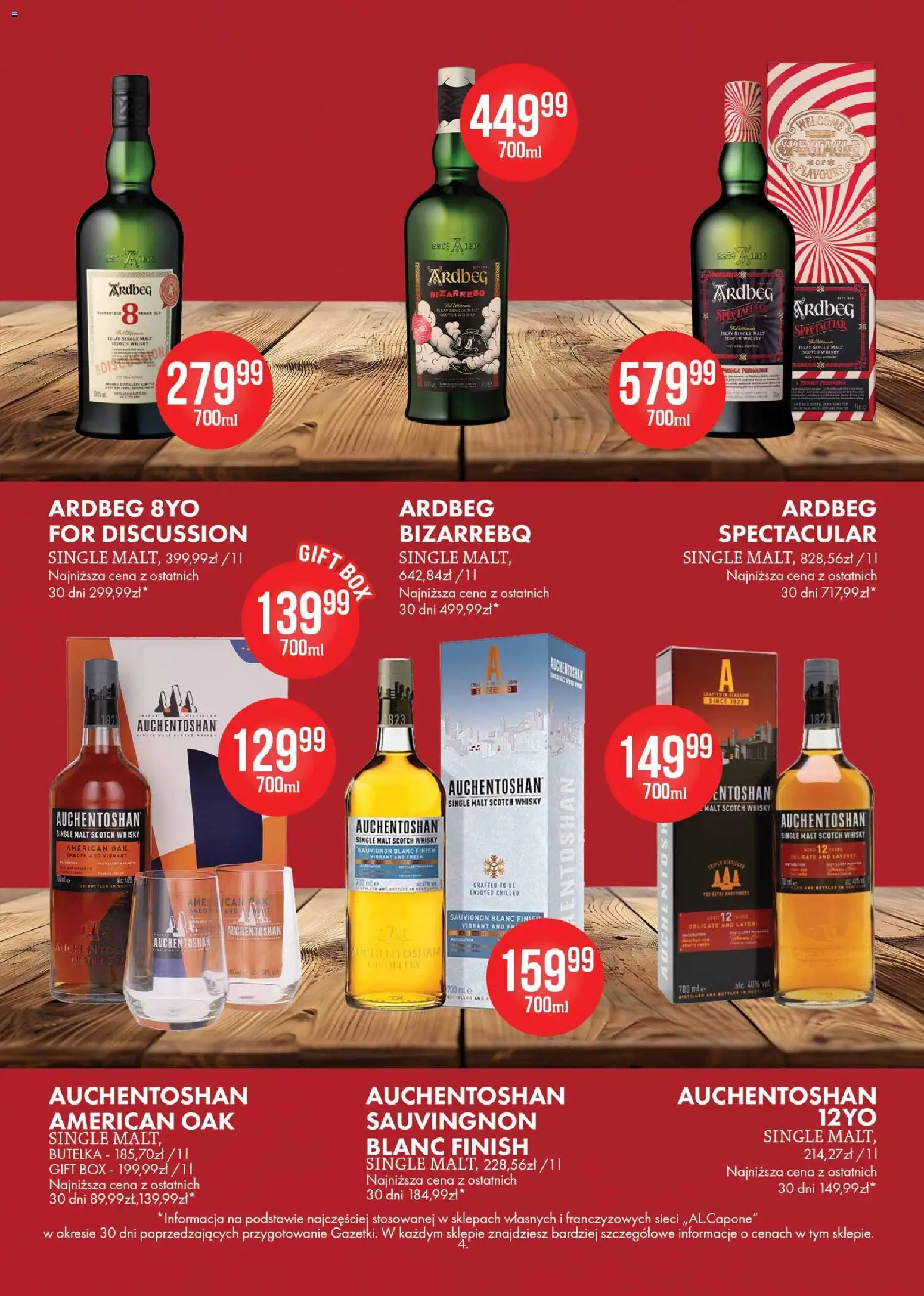 Al.Capone Gazetka od 07.01.2026 | Strona: 4 | Produkty: Whisky Single Malt, Finish, Whisky