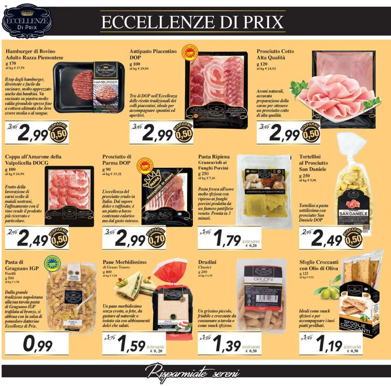 Volantino Prix del 21.11.2025 | Pagina: 8 | Prodotti: Prosciutto Crudo, Pomodoro, Olio, Hamburger