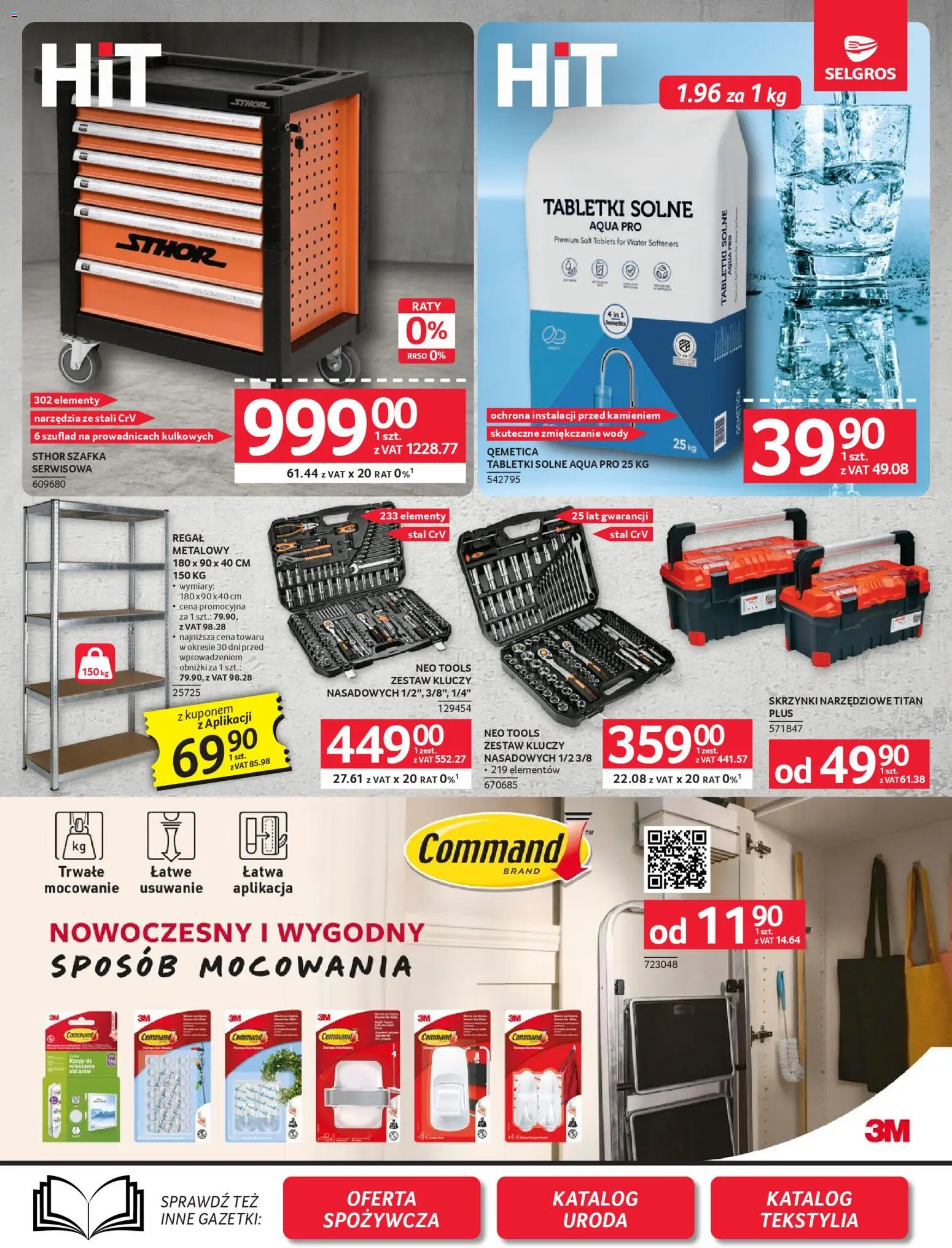 Selgros cash&carry gazetka - Oferta przemysłowa od 23.04.2026 | Strona: 23 | Produkty: Zestaw kluczy nasadowych, Regał, Tekstylia