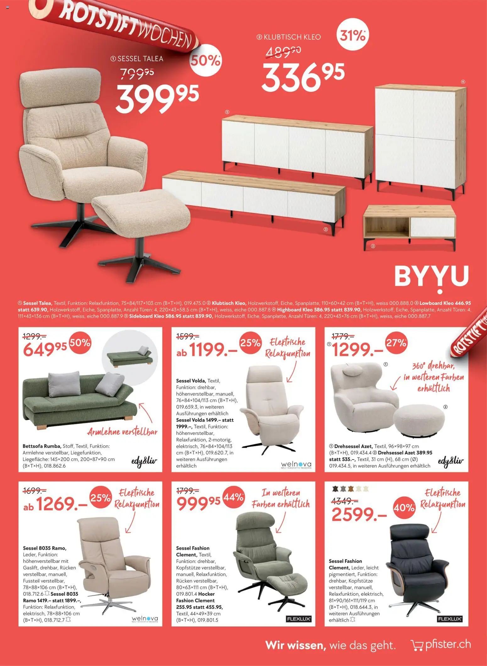 Pfister Aktionen – gültig ab 16.12.2025 | Seite: 5 | Produkte: Hocker, Highboard, Sideboard, Lowboard