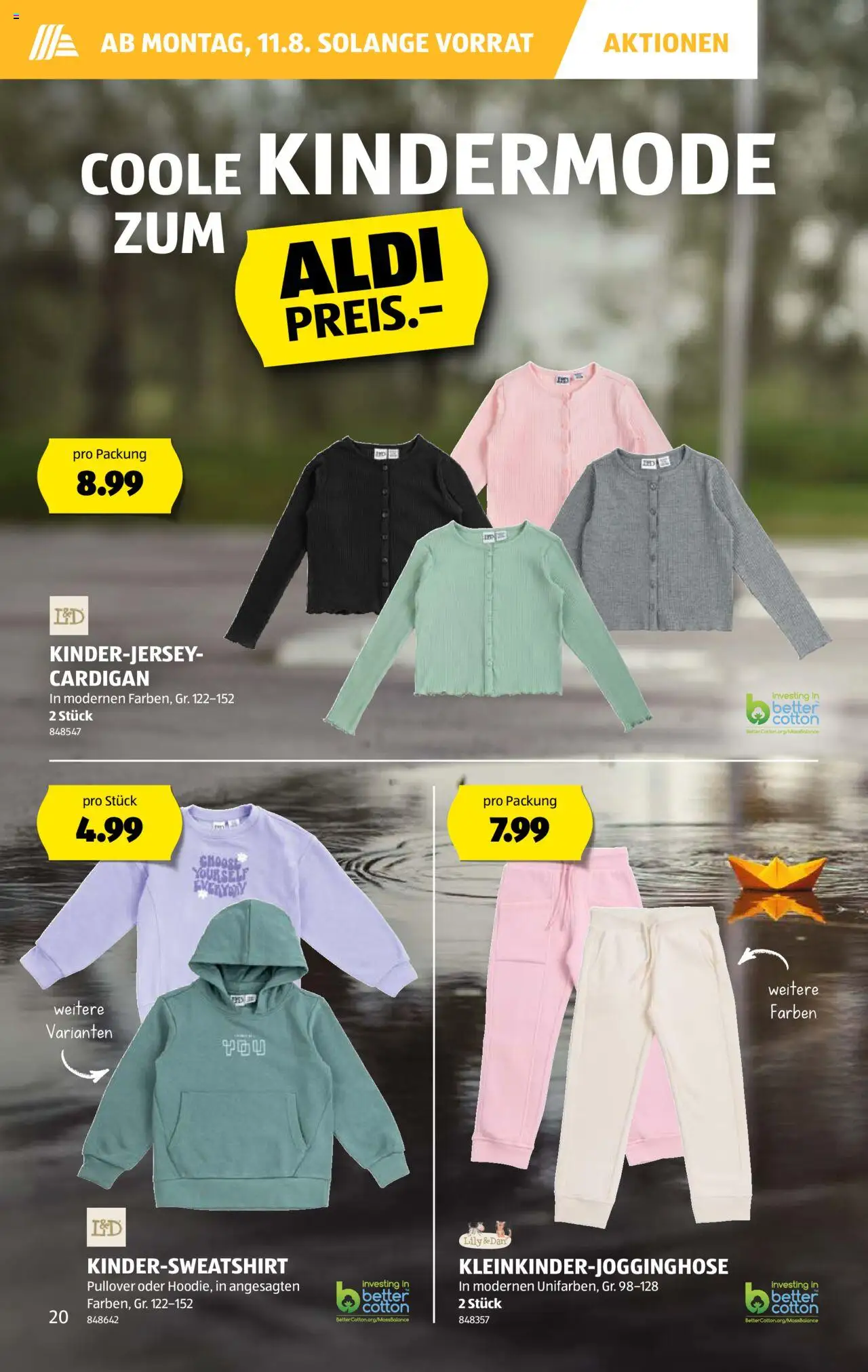 Aldi Aktionen ab 07.08.2025 | Seite: 20 | Produkte: Cardigan, Pullover