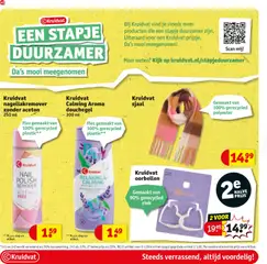 Kruidvat Calming Aroma douchegel, 300 ml, Fles gemaakt van 100% gerecycled plastic** - Voorbeeld van een folder van Kruidvat, geldig van 15.12.2025 | Pagina: 44 | Producten: Oorbellen, Kan, Fles, Douchegel