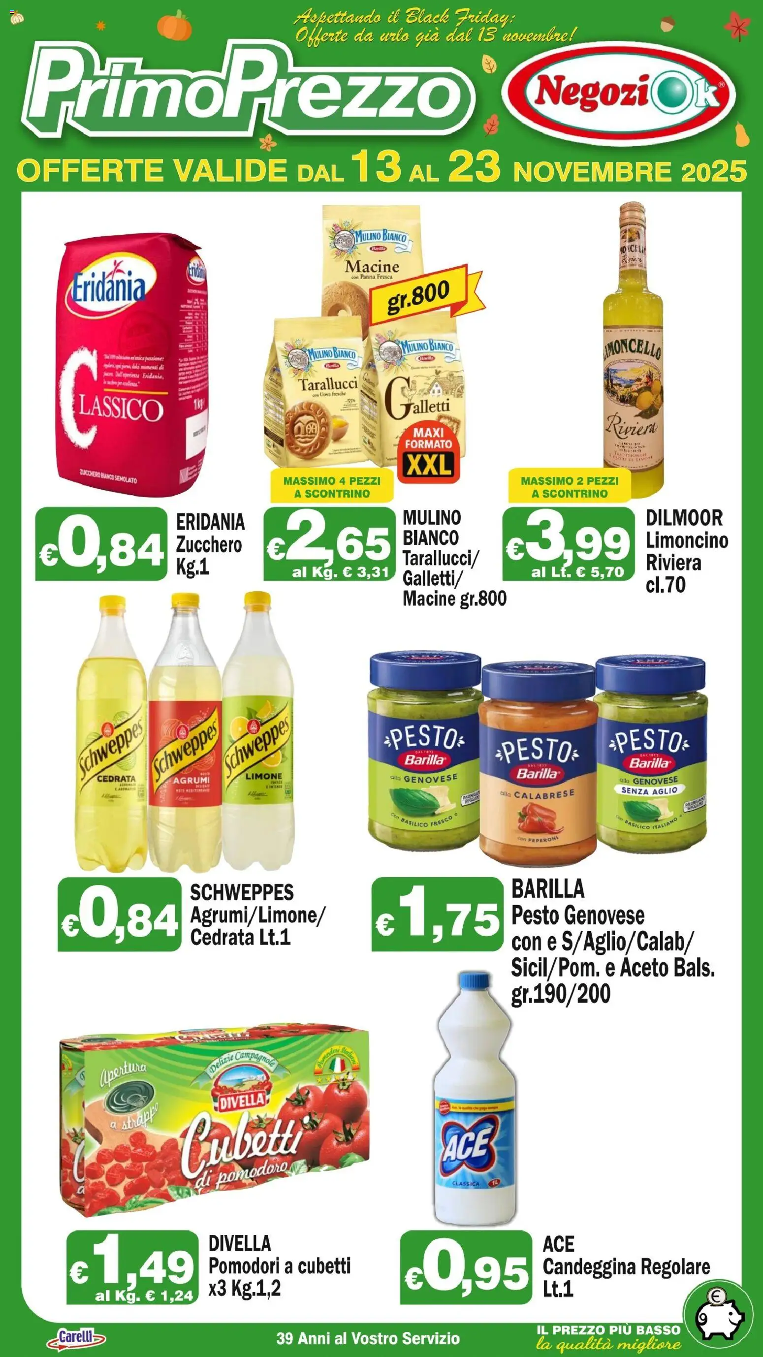 Volantino Primo Prezzo del 13.11.2025 | Pagina: 4 | Prodotti: Uova, Panna, Pomodoro, Aceto