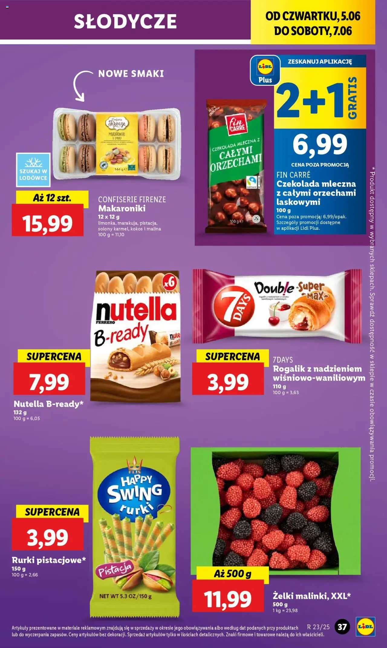 Lidl Gazetka od 05.06.2025 | Strona: 47 | Produkty: Malina, Nutella, Żelki, Czekolada
