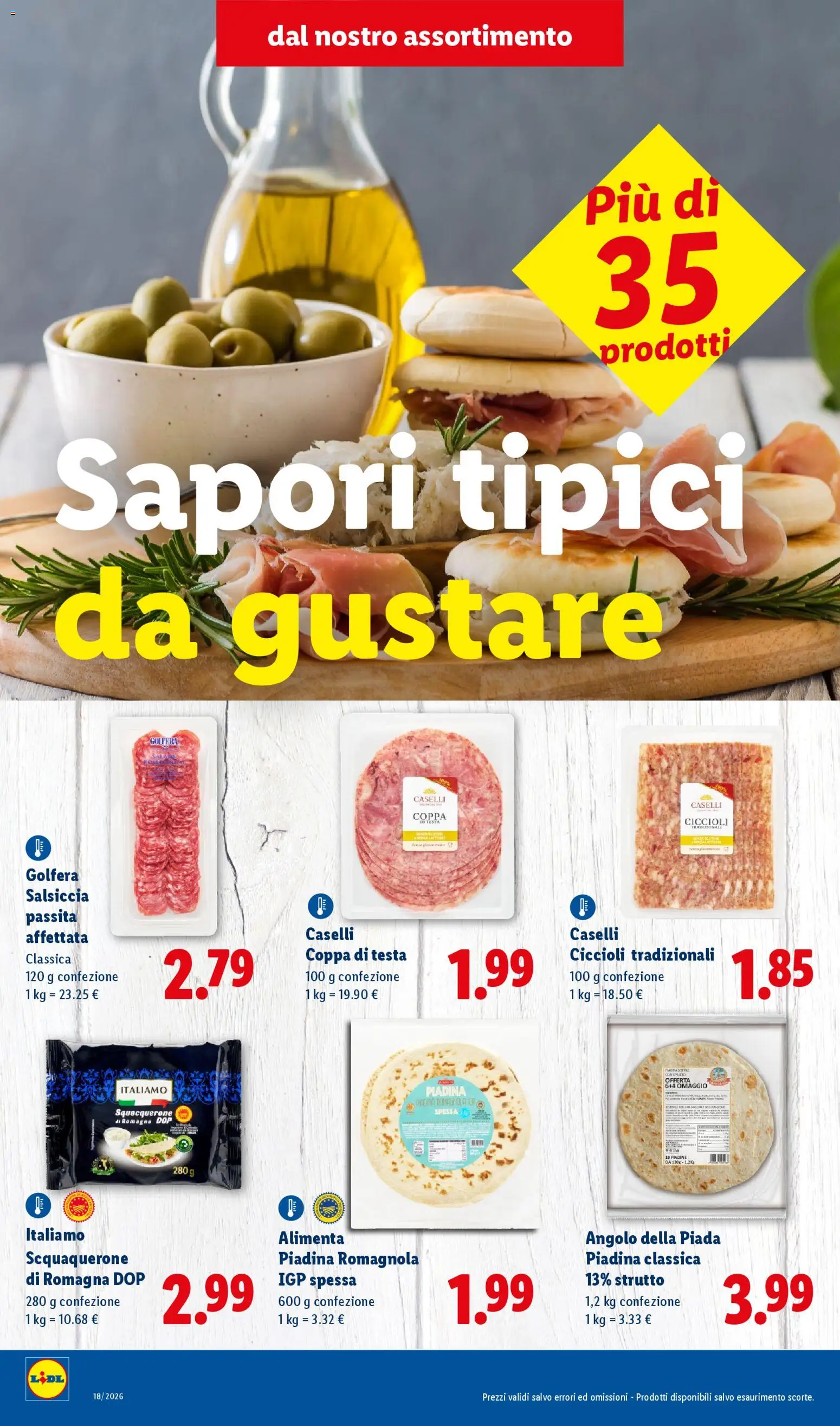 Volantino Lidl del 30.04.2026 | Pagina: 2 | Prodotti: Salsiccia, Piadina