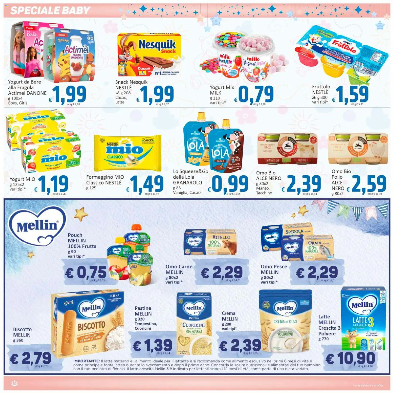 Volantino Paghi Poco del 20.02.2026 | Pagina: 10 | Prodotti: Crema, Yogurt, Pollo, Manzo