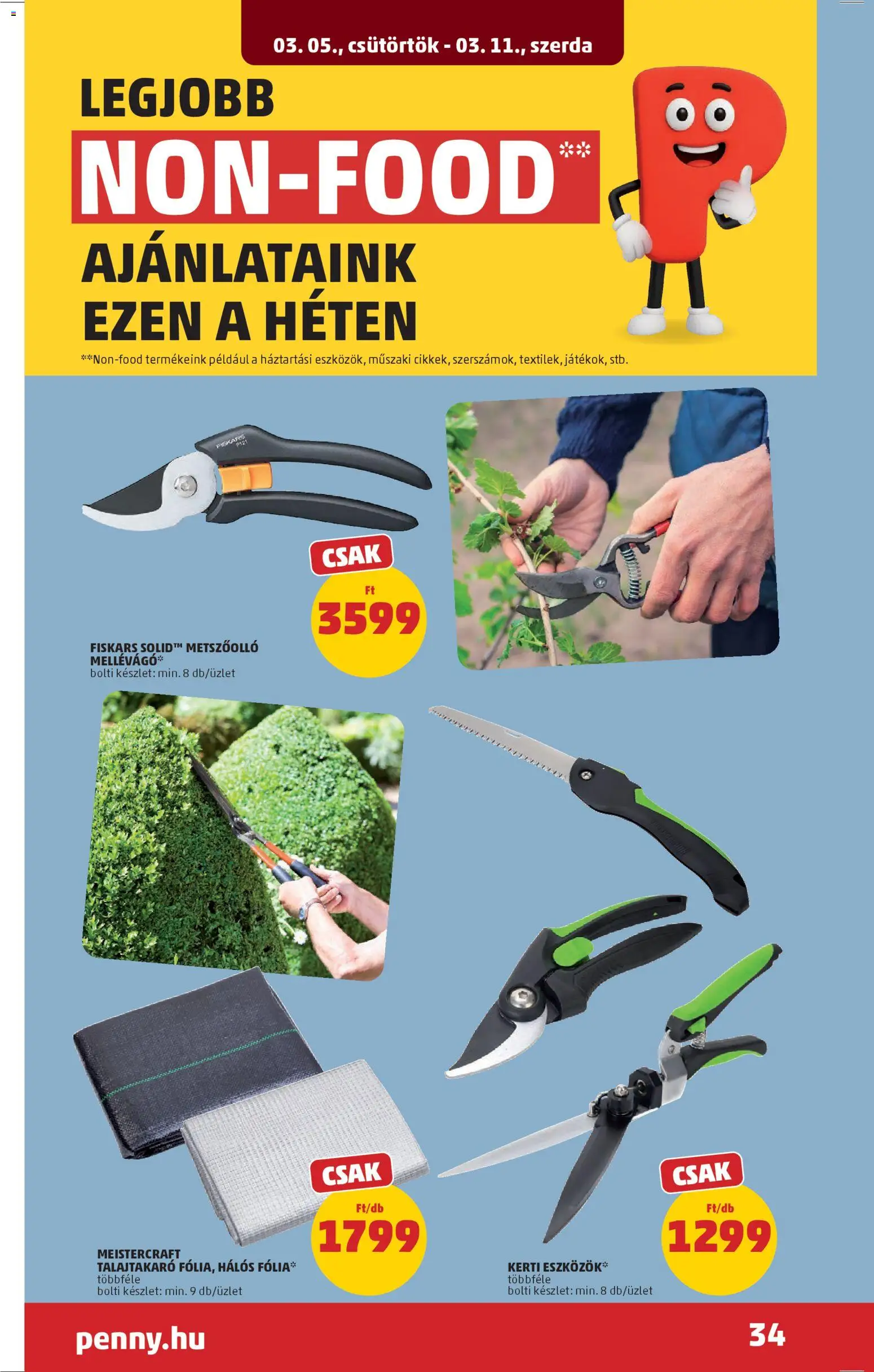 PENNY akciós ujság - amely érvényes a következő dátumtól: 05.03.2026 | Oldal: 38 | Termékek: Metszőolló