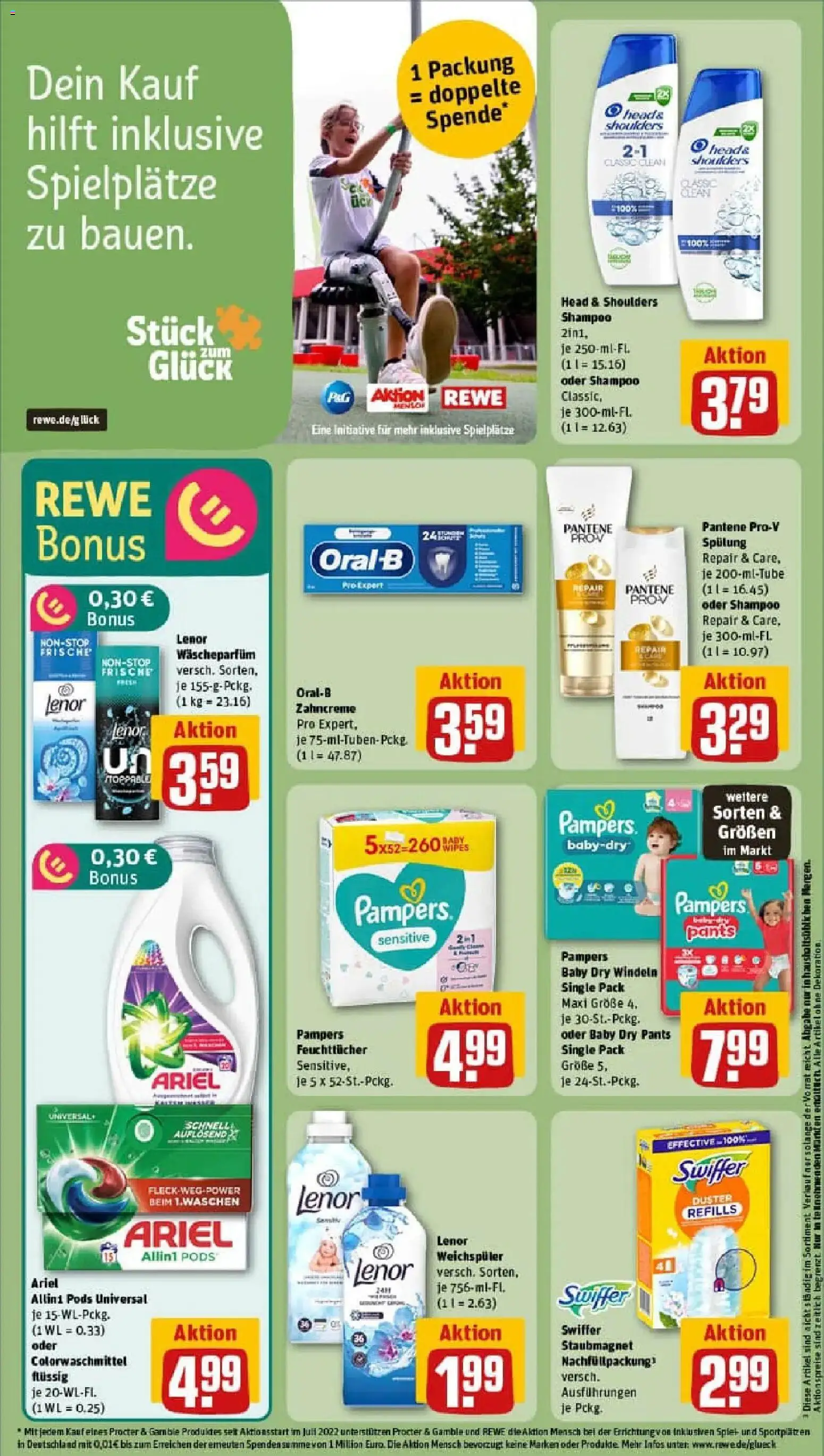 Rewe prospekt Kiel	 – gültig ab 26.01.2026 | Seite: 27 | Produkte: Pampers, Shampoo, Weichspüler, Swiffer