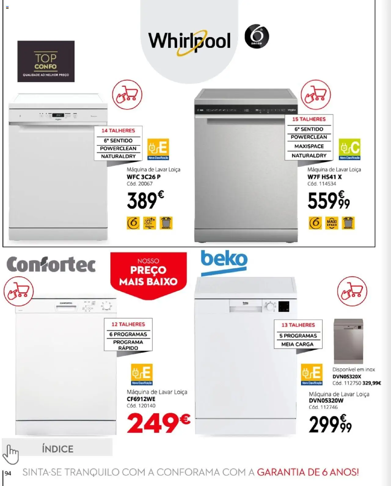 Conforama folheto │ válido de 27.03.2025 | Página: 94 | Produtos: Máquina de lavar, Talheres, Whirlpool