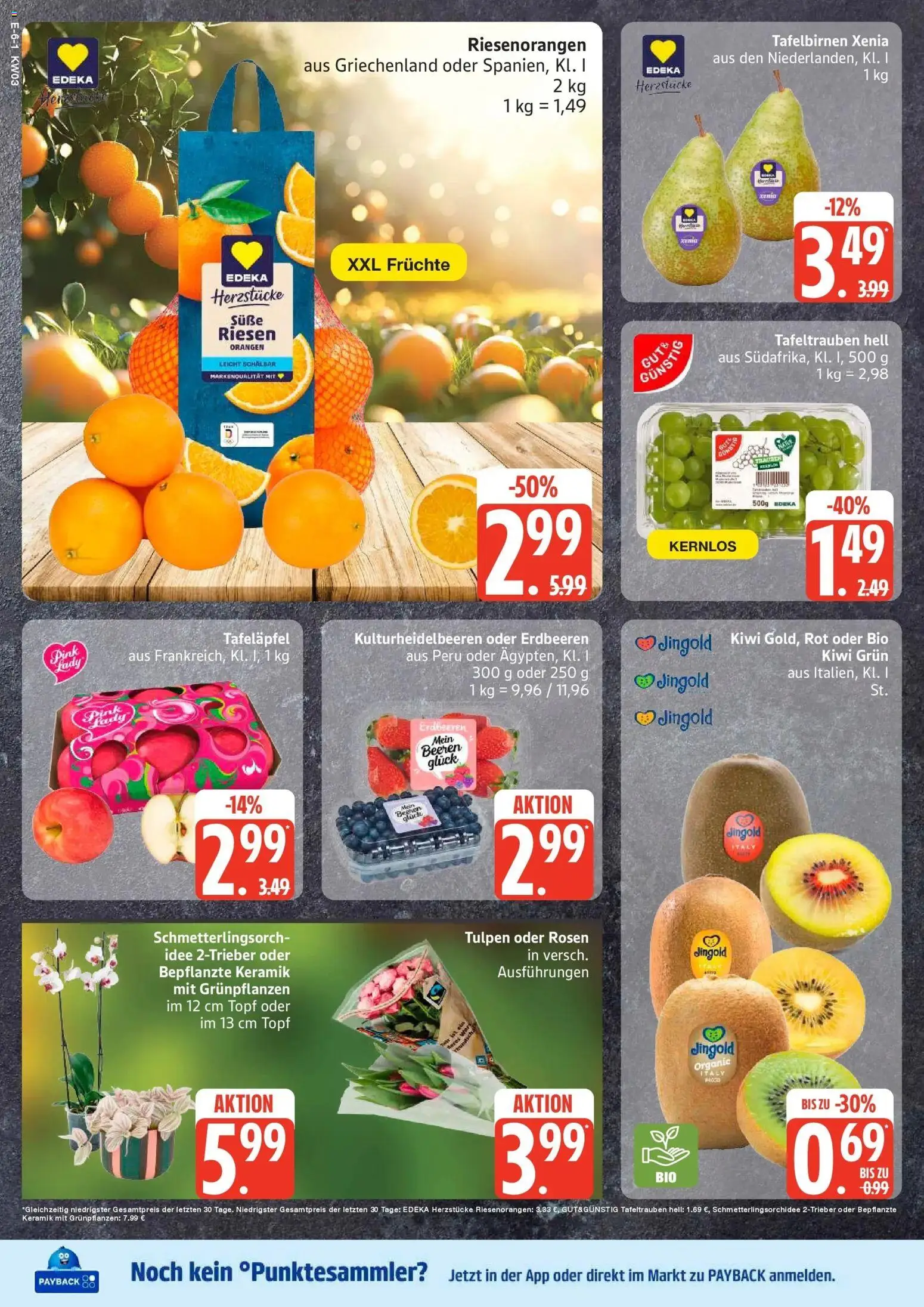 Edeka prospekt Hamburg	 – gültig ab 11.01.2026 | Seite: 6 | Produkte: Orangen, Erdbeeren, Kiwi