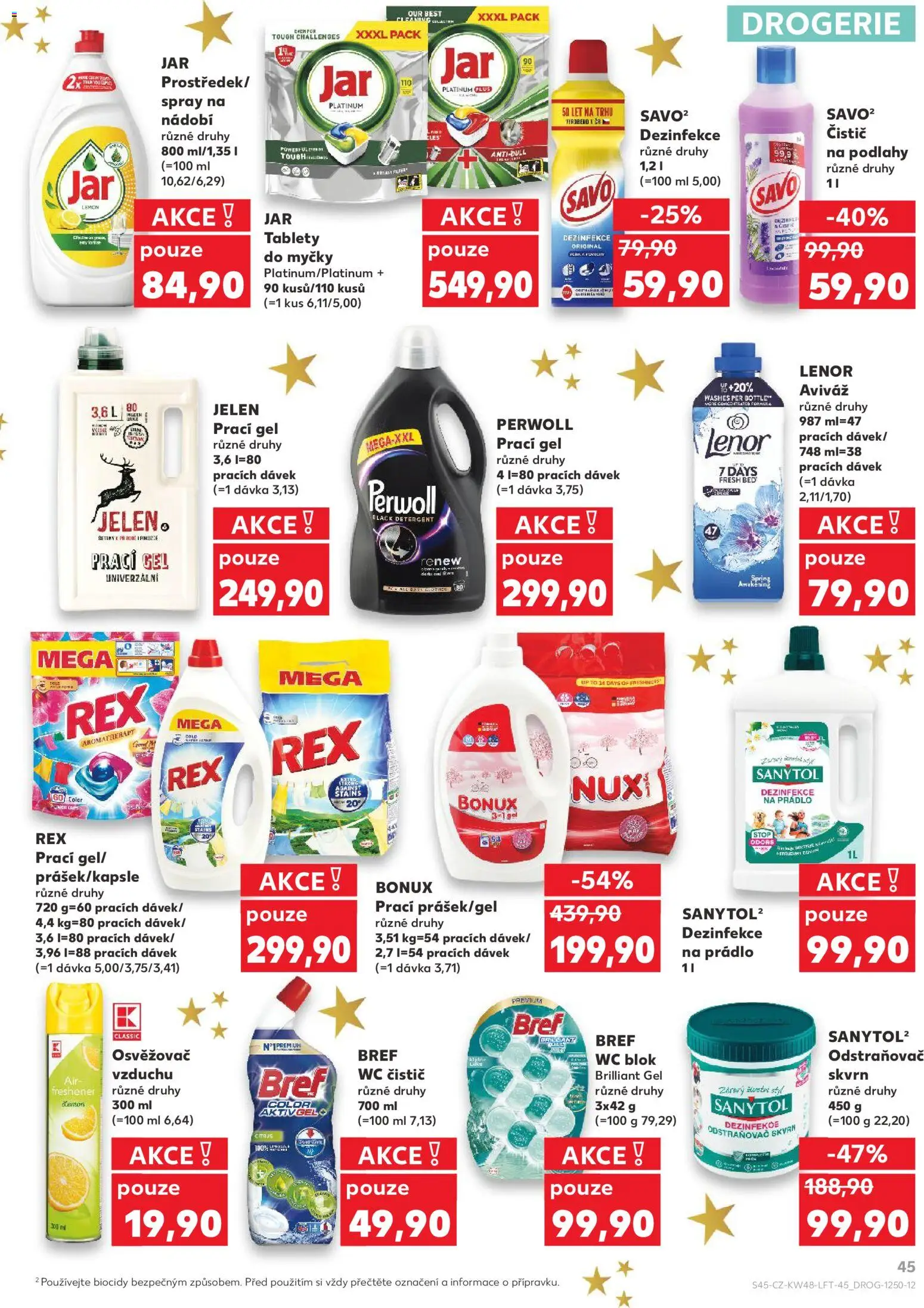 Kaufland leták - Kolín od 26.11.2025 | Strana: 45 | Produkty: Odstraňovač skvrn, Prací gel, Drogerie, Wc čistič