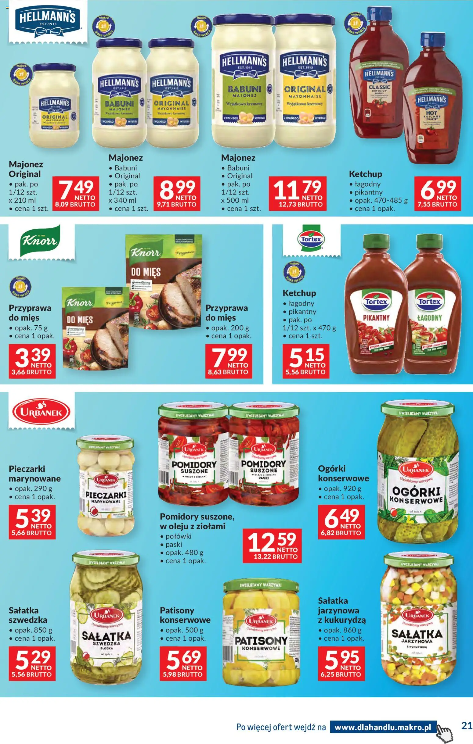 Makro Gazetka - Dystrybucja do sklepów od 25.11.2025 | Strona: 21 | Produkty: Ketchup, Kukurydza, Warzywa, Majonez