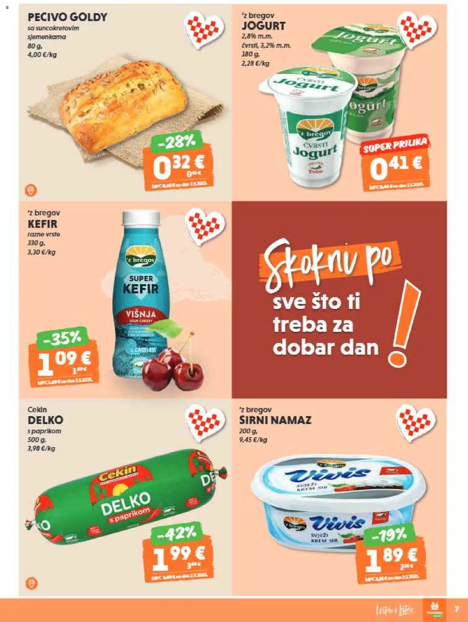 Studenac katalog | vrijedi od 21.01.2026 | Stranica: 7 | Proizvodi: Sir, Kefir, Pecivo, Namaz