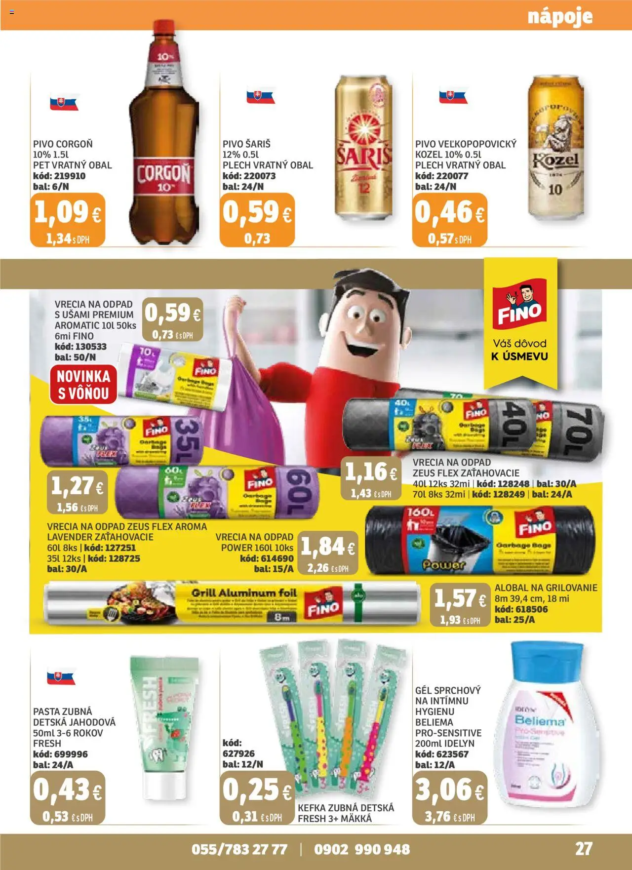 Nové Labaš akcie – leták je platný od 19.09.2025 | Strana: 27 | Produkty: Pivo, Šariš, Corgoň