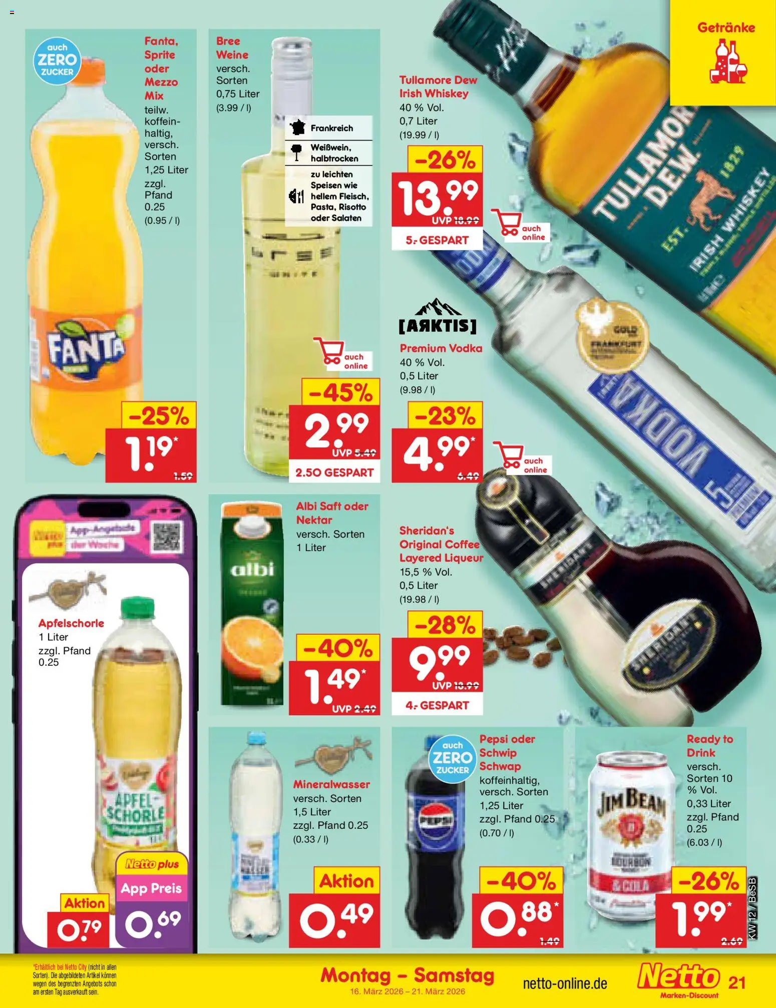 Netto Marken-Discount Prospekt 	 – gültig ab 16.03.2026 | Seite: 25 | Produkte: Fanta, Sprite, Bree, Äpfel