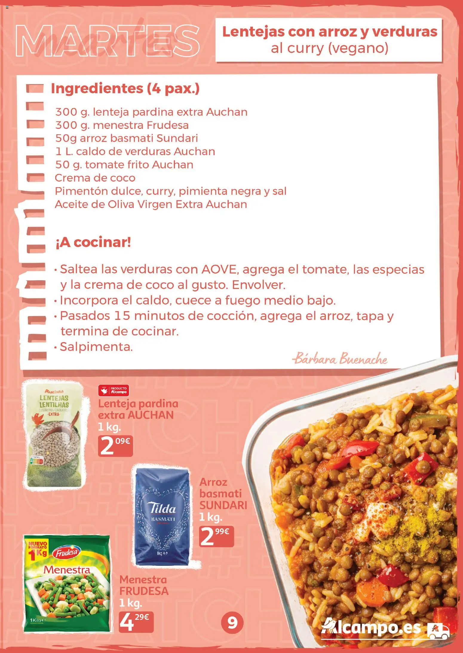 Alcampo - Batchcooking 2026 │ válido desde el 15.01.2026 | Página: 9 | Productos: Κρεμάστρα, Crema, Aceite de oliva, Aceite de oliva virgen extra